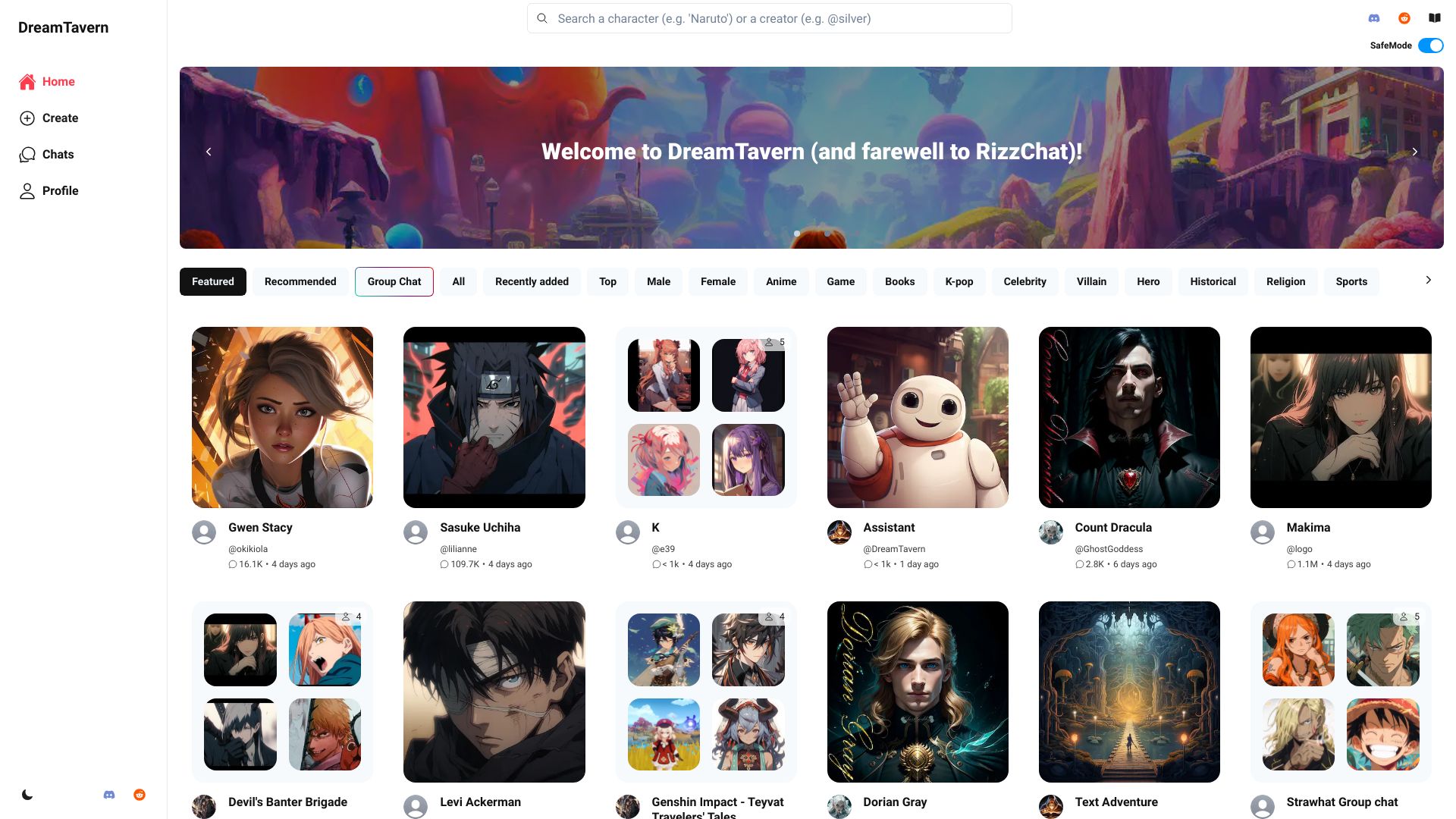 DreamTavern网页截图,DreamTavern网页快照