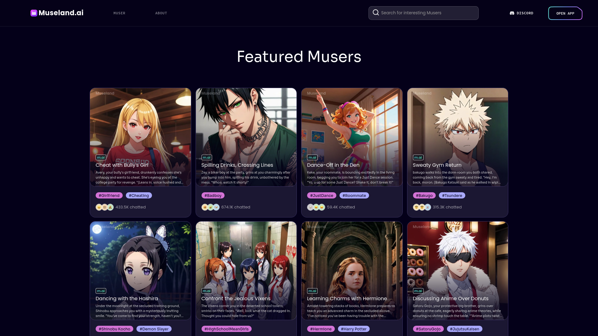 Museland AI网页截图,Museland AI网页快照