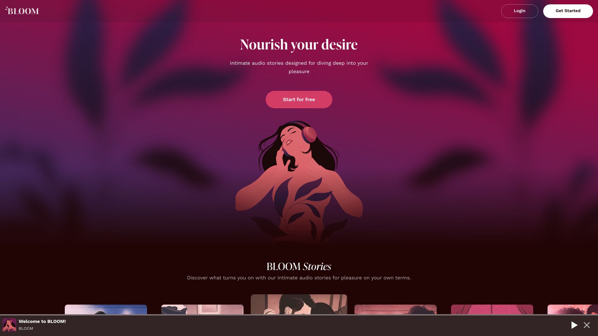 BLOOM | Intimate Audio Stories & Chat网页截图,BLOOM | Intimate Audio Stories & Chat网页快照