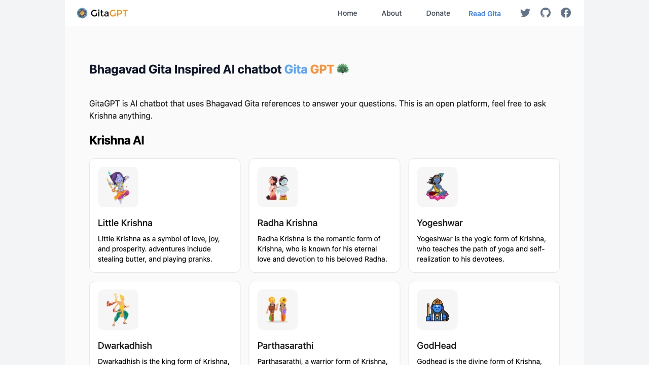 Gita GPT网页截图,Gita GPT网页快照