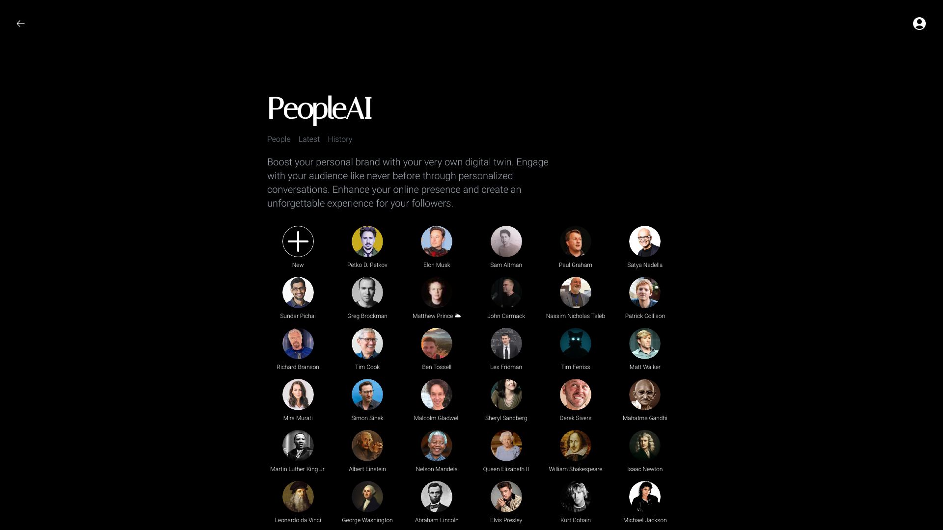 PeopleAI 2.0网页截图,PeopleAI 2.0网页快照