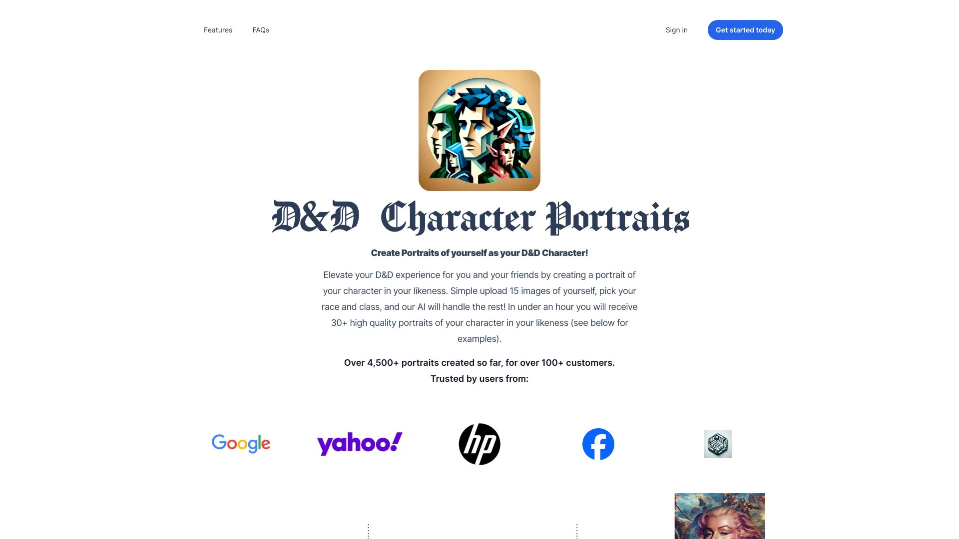 DnD Character Portraits网页截图,DnD Character Portraits网页快照