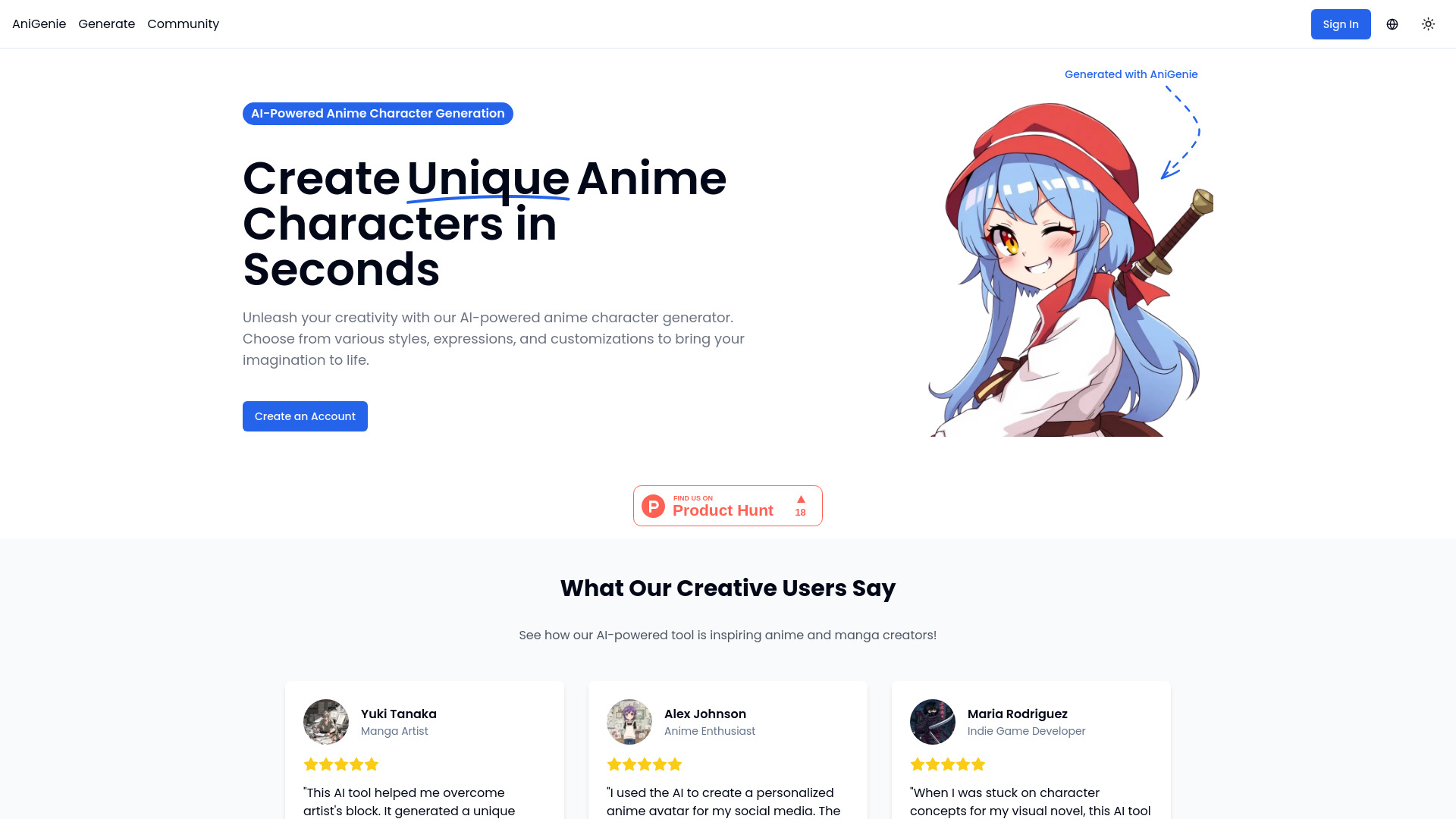 AniGenie网页截图,AniGenie网页快照