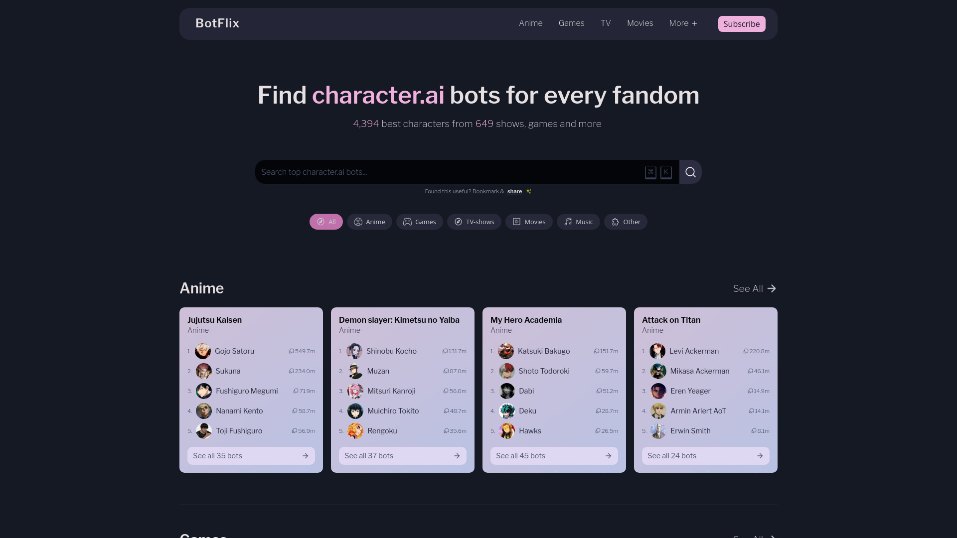 BotFlix网页截图,BotFlix网页快照