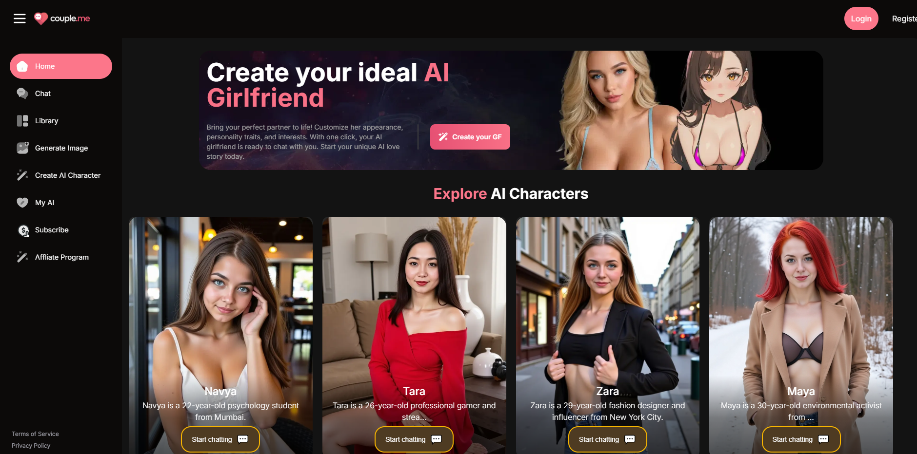 Couple Me网页截图,Couple Me网页快照