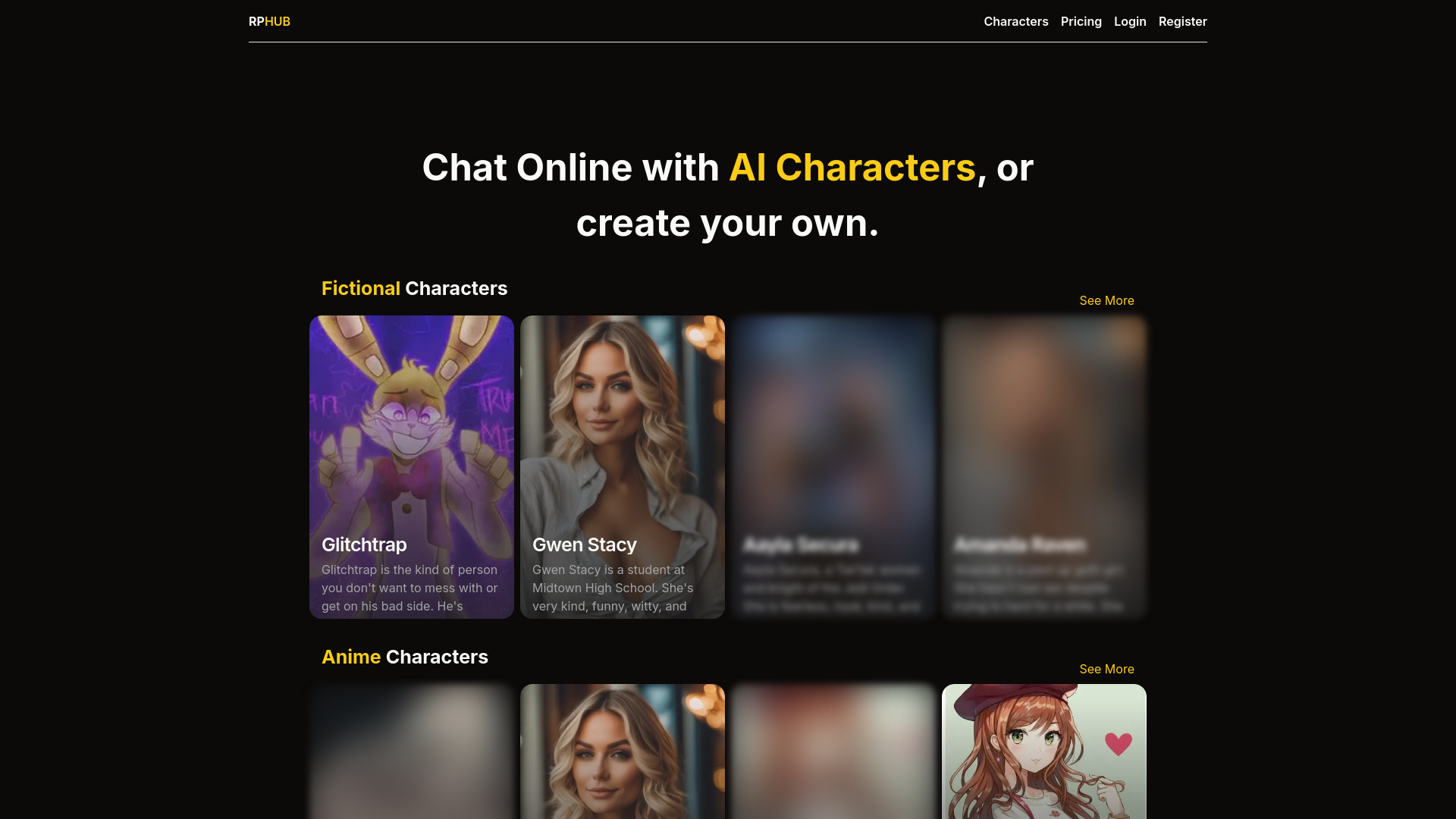 Roleplay Hub AI- Free NSFW Girlfriend Chat网页截图,Roleplay Hub AI- Free NSFW Girlfriend Chat网页快照