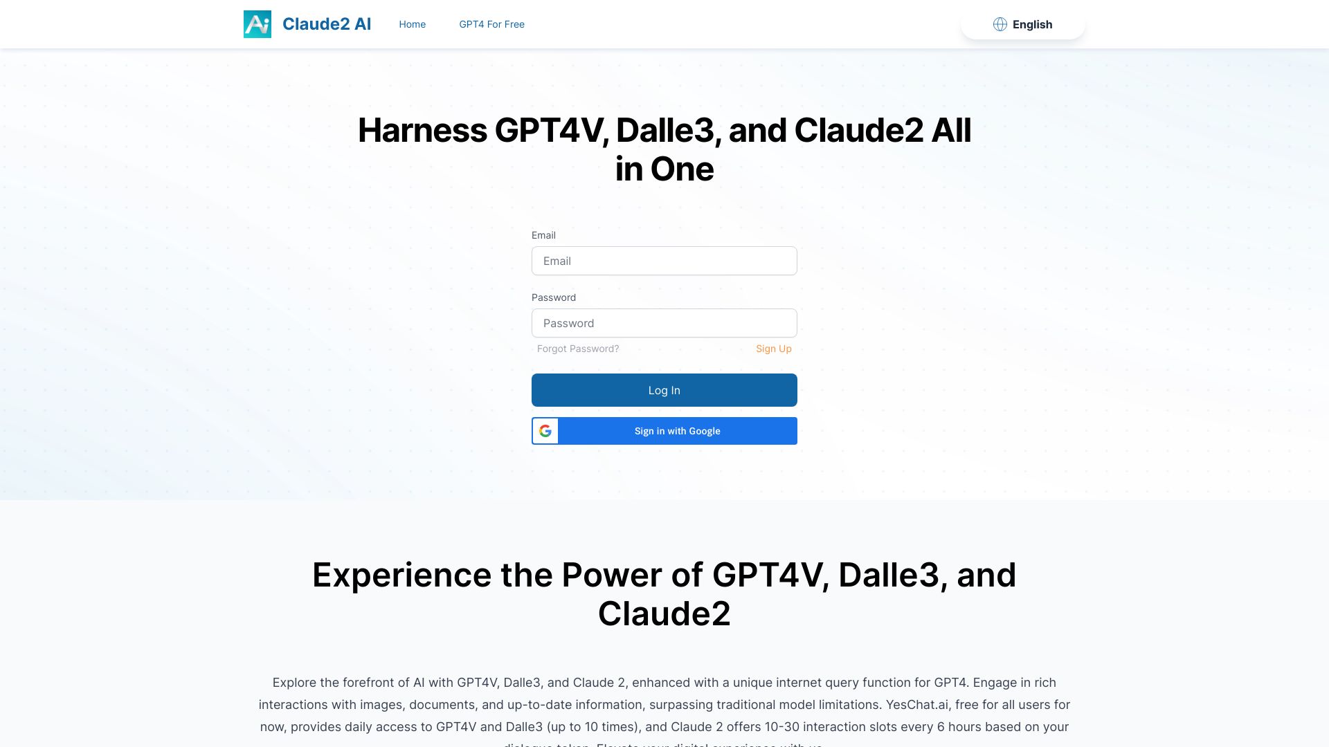 YesChat-GPT4V Dalle3 Claude 2 All in one网页截图,YesChat-GPT4V Dalle3 Claude 2 All in one网页快照