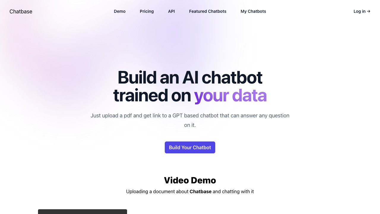 Chatbase网页截图,Chatbase网页快照