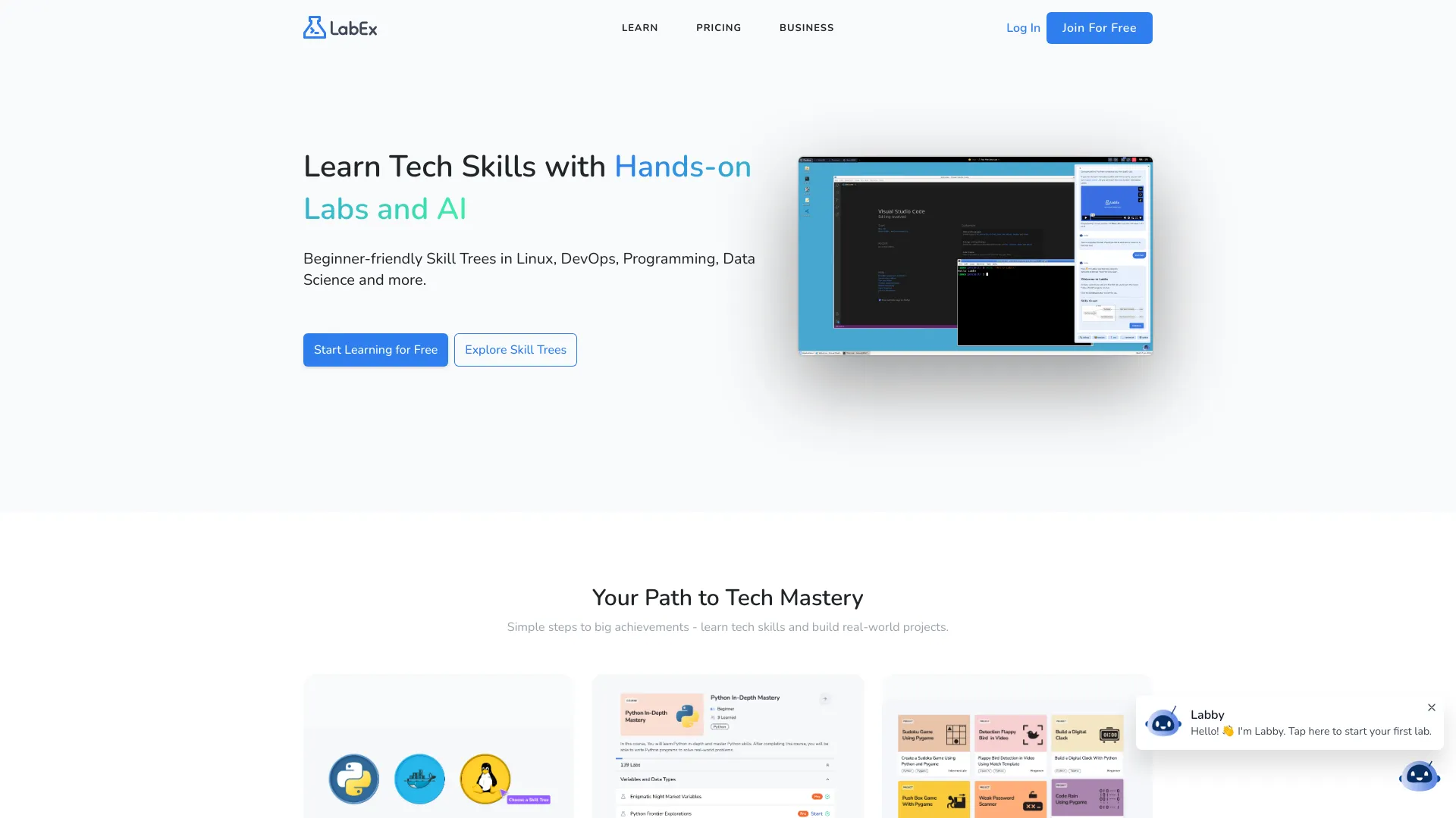 LabEx.io网页截图,LabEx.io网页快照