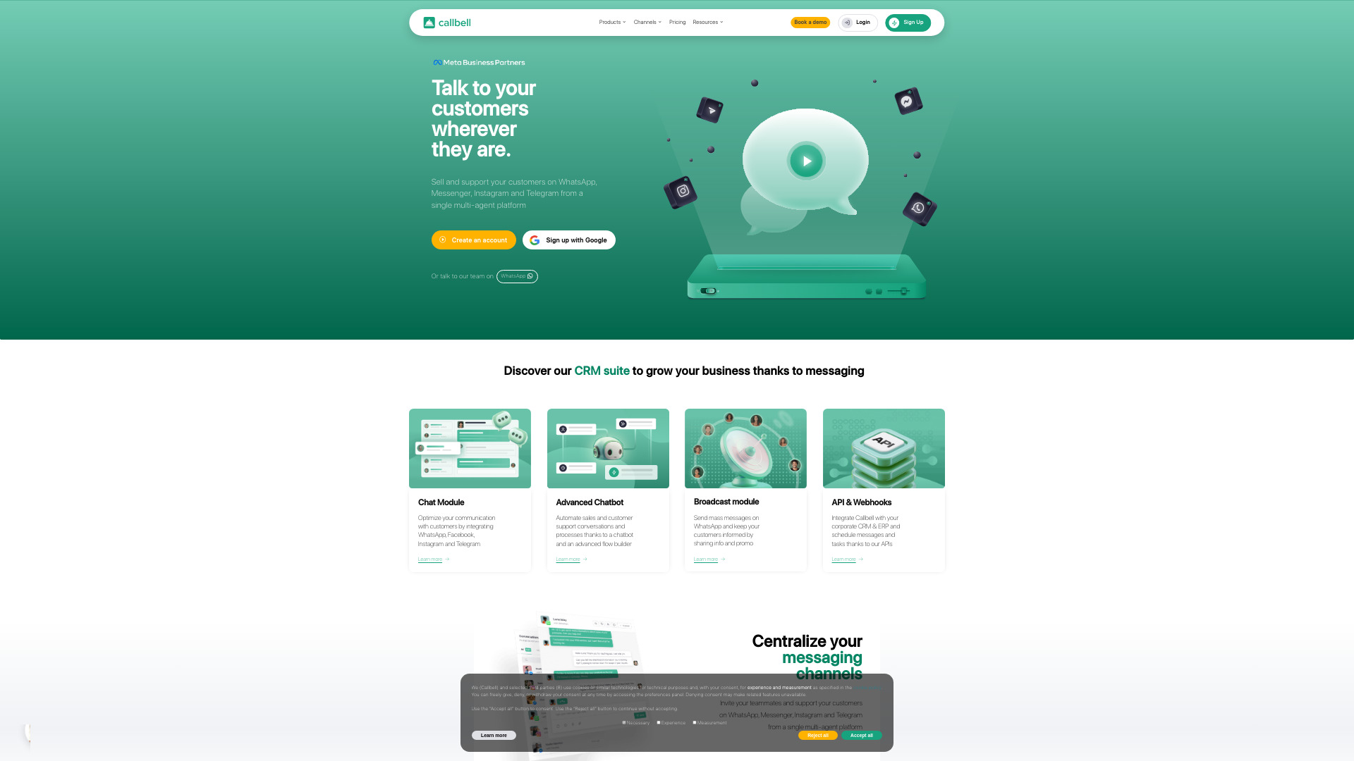 Callbell网页截图,Callbell网页快照