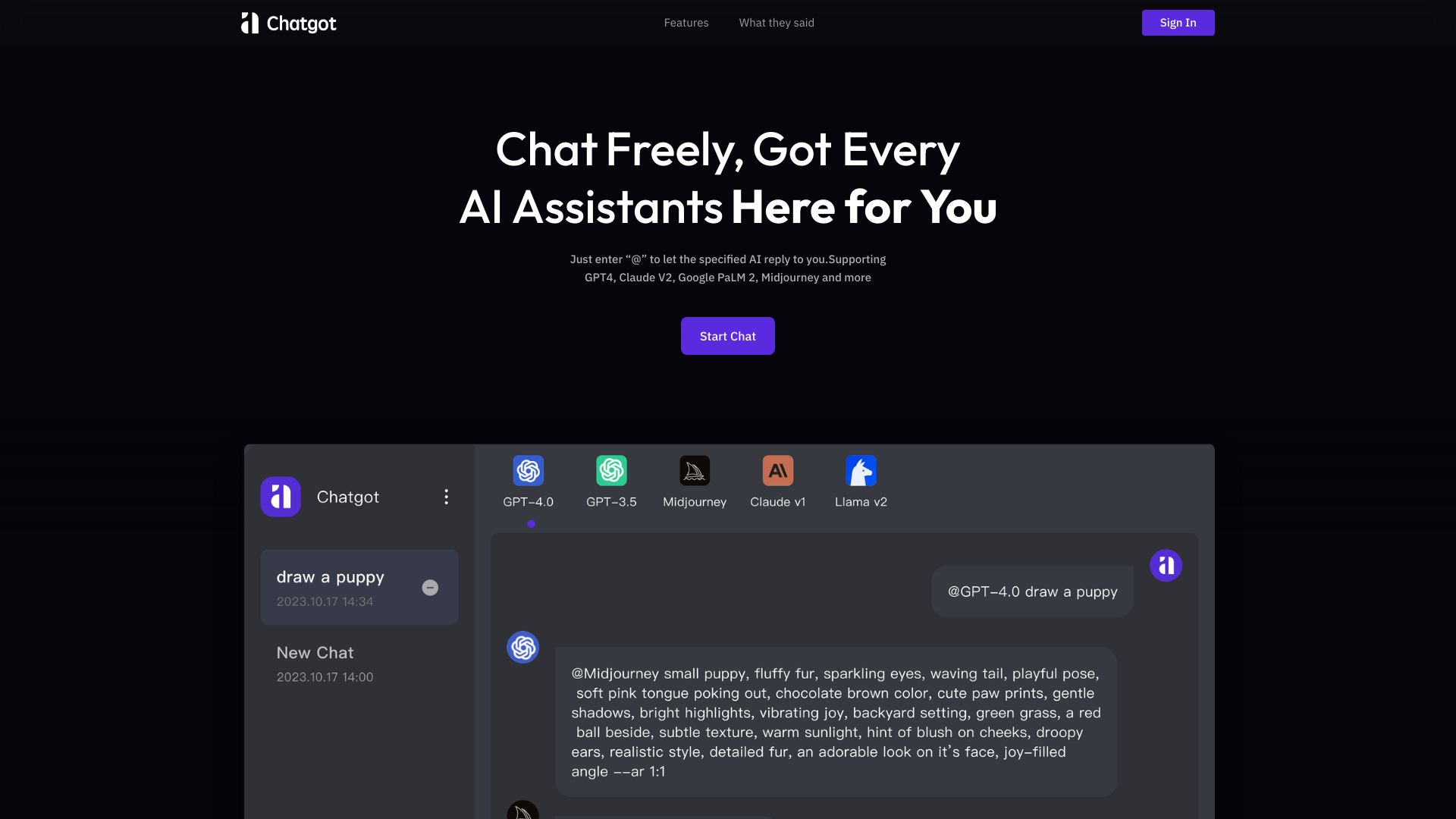Chatgot网页截图,Chatgot网页快照