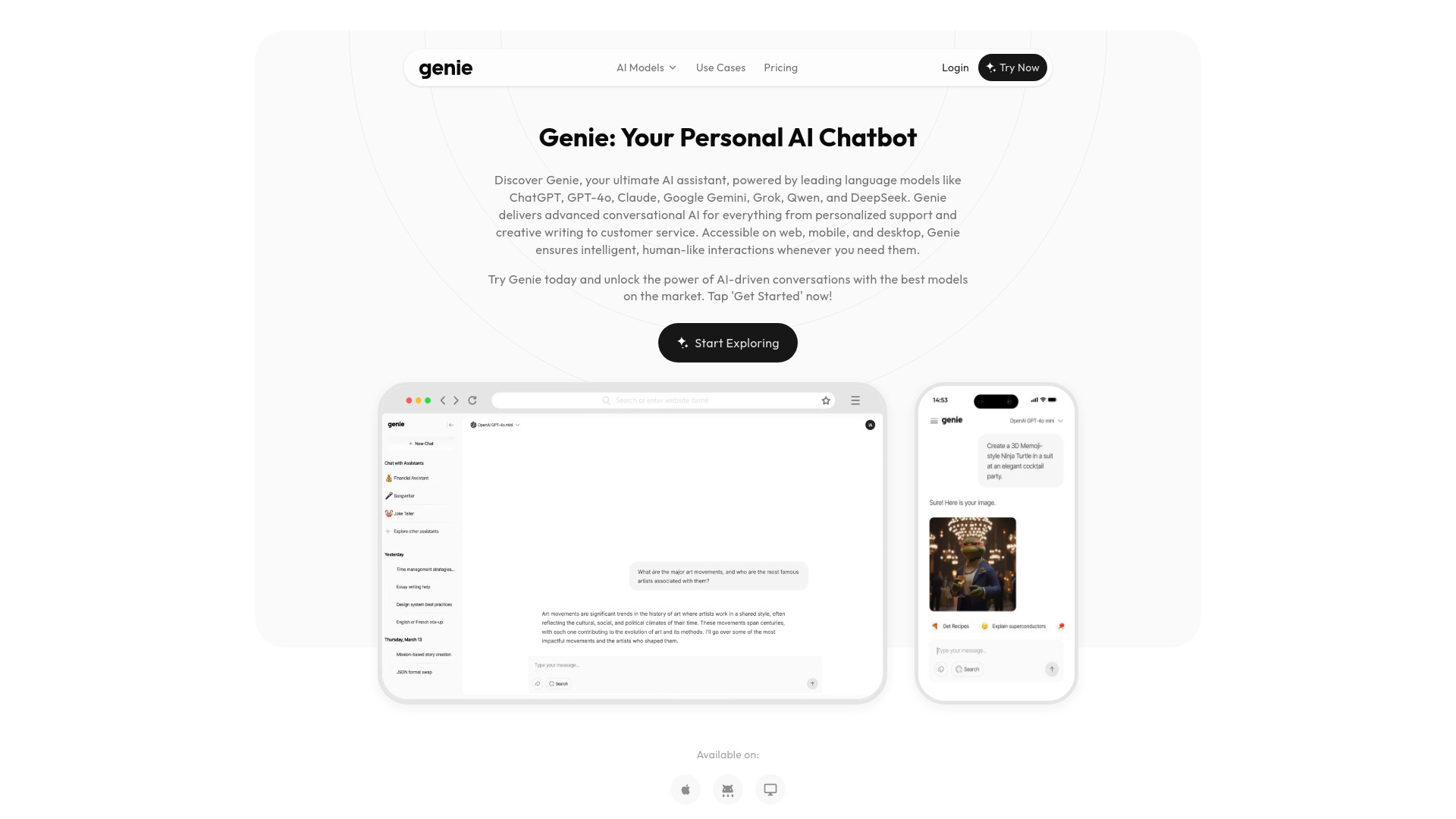 Genie AI网页截图,Genie AI网页快照