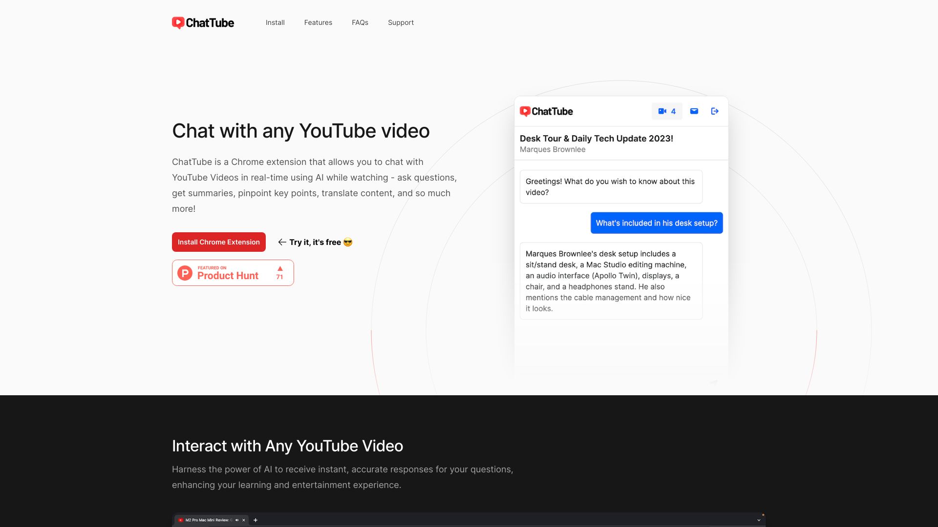 ChatTube网页截图,ChatTube网页快照