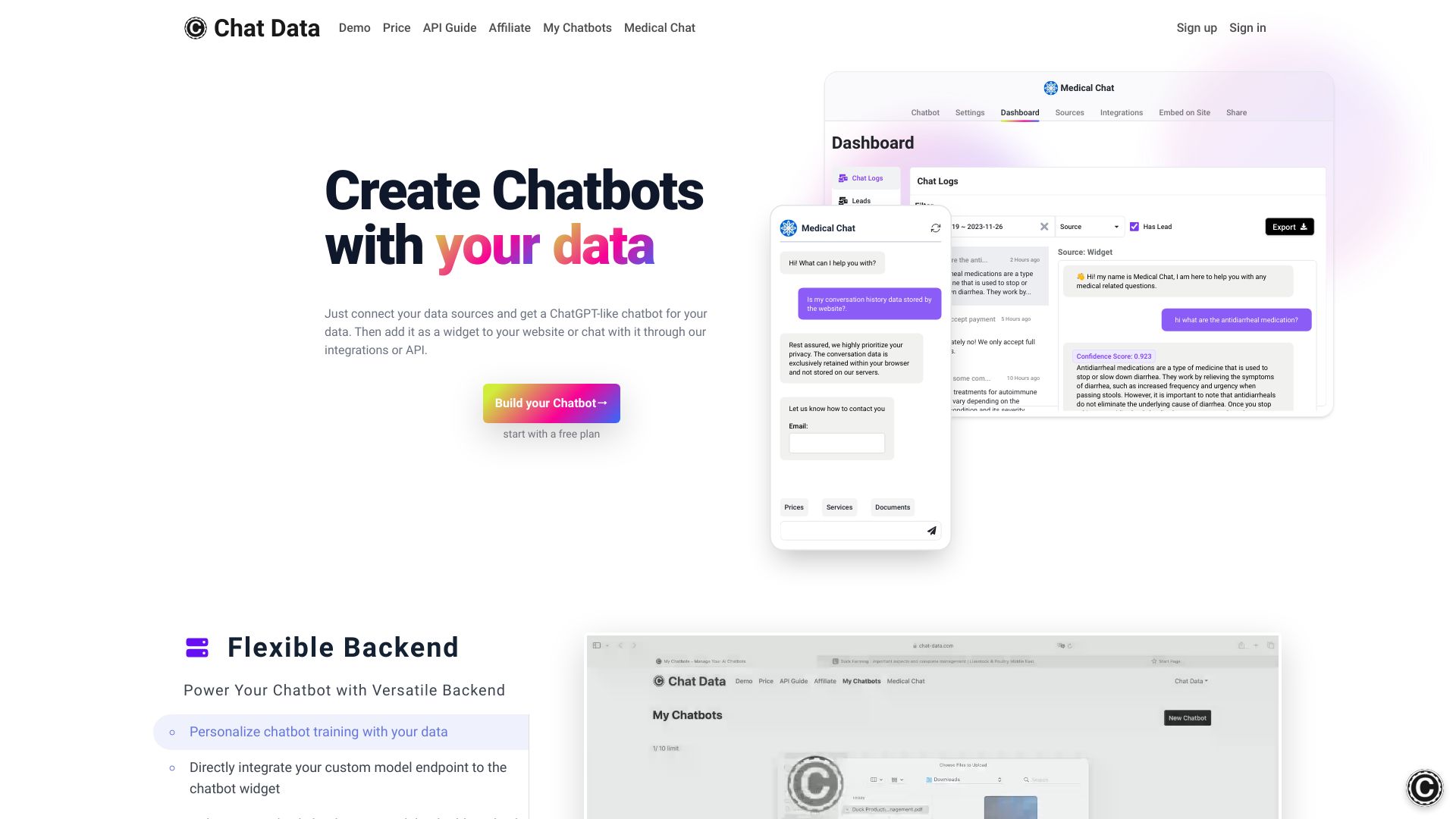 Chat Data网页截图,Chat Data网页快照