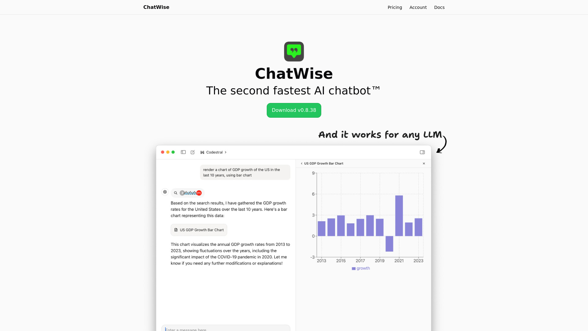 ChatWise网页截图,ChatWise网页快照