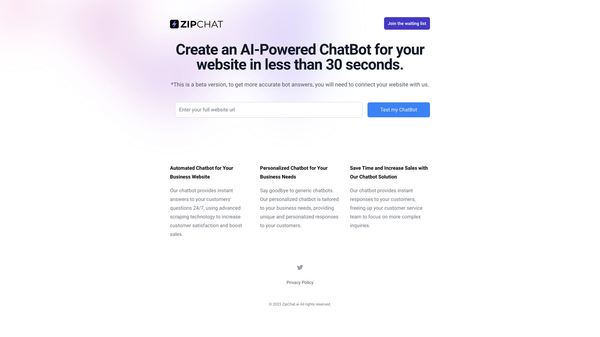 ZipChat AI网页截图,ZipChat AI网页快照