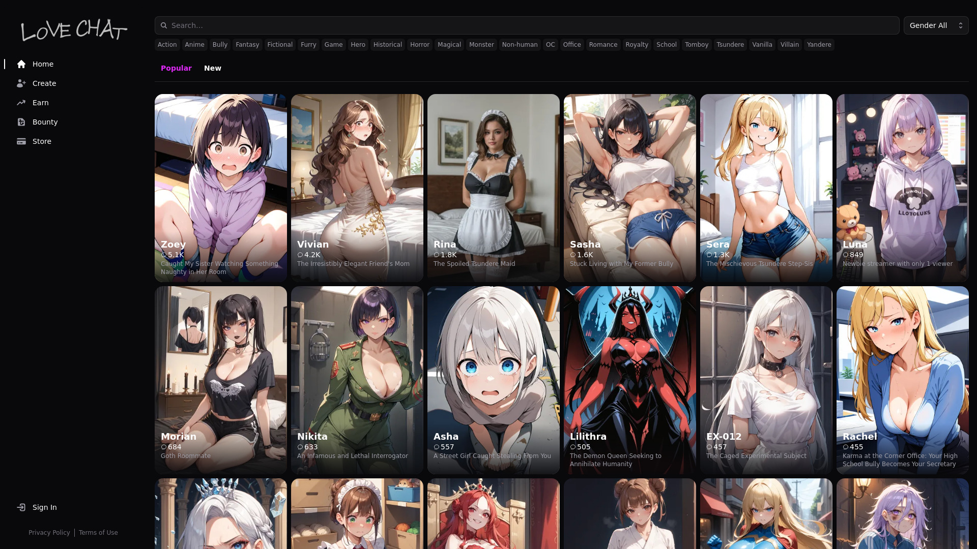 LoveChat网页截图,LoveChat网页快照