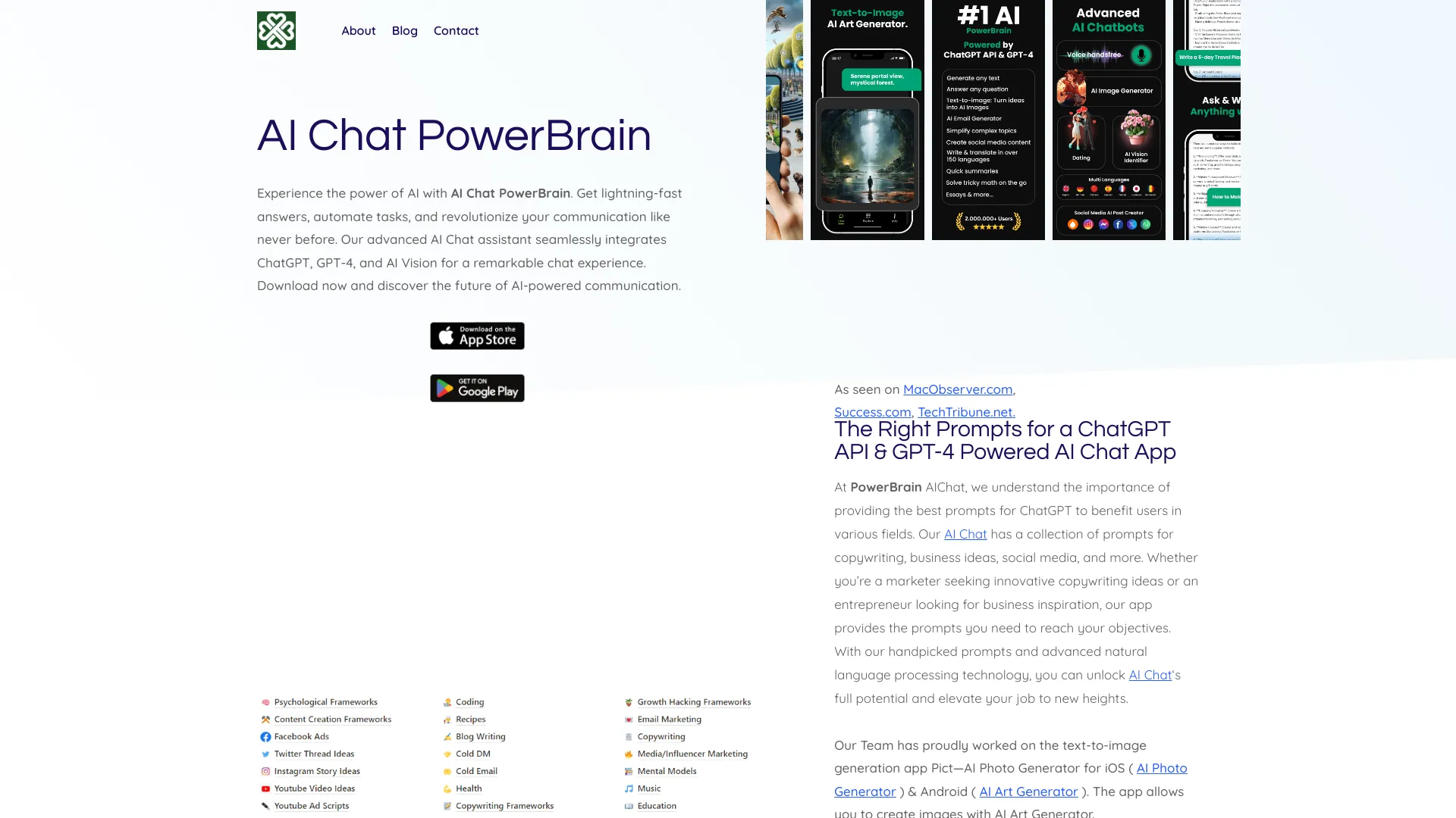 AI Chat PowerBrain网页截图,AI Chat PowerBrain网页快照