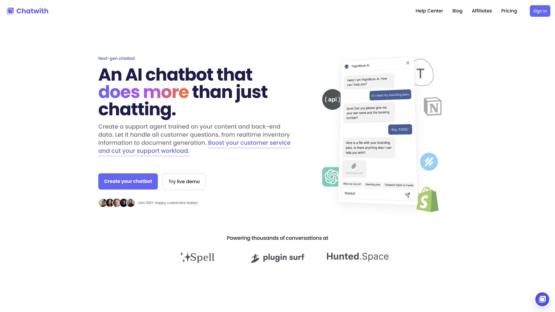 Chatwith网页截图,Chatwith网页快照