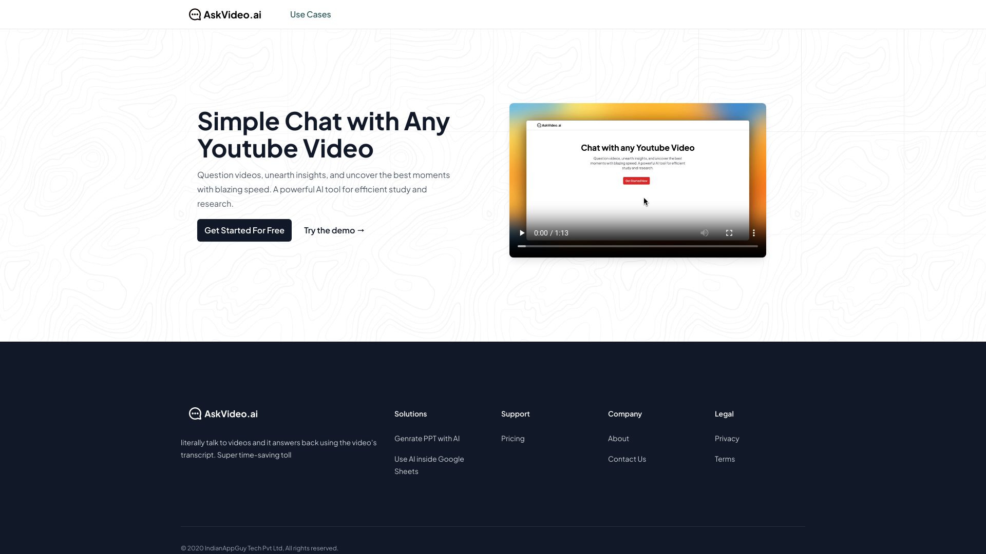 AskVideo.ai网页截图,AskVideo.ai网页快照