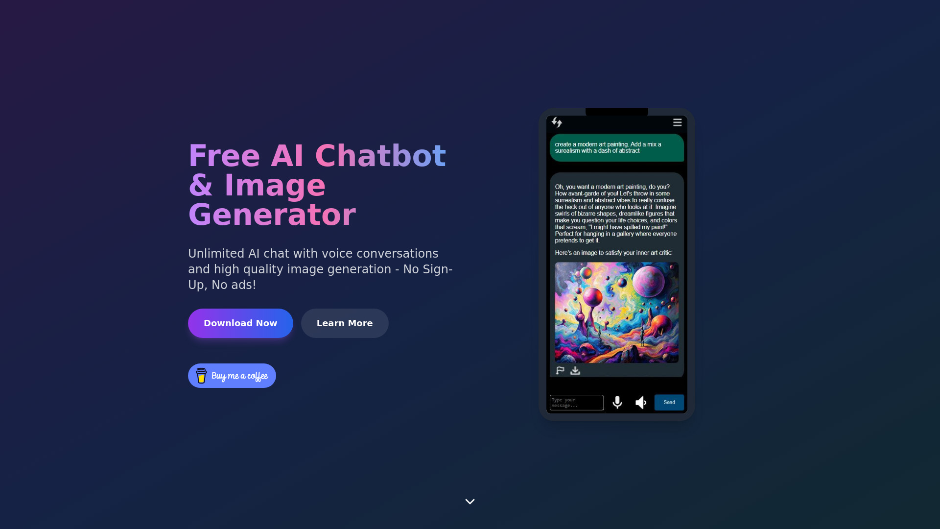 Free AI Chatbot & Image Generator网页截图,Free AI Chatbot & Image Generator网页快照