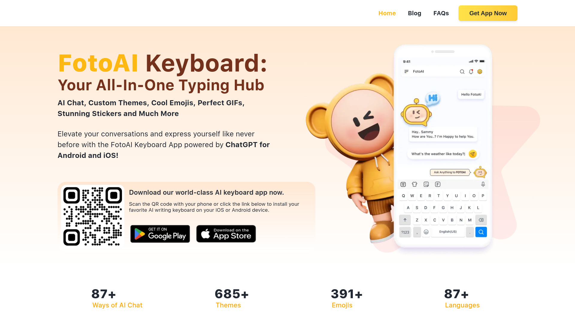 FotoAI Keyboard网页截图,FotoAI Keyboard网页快照