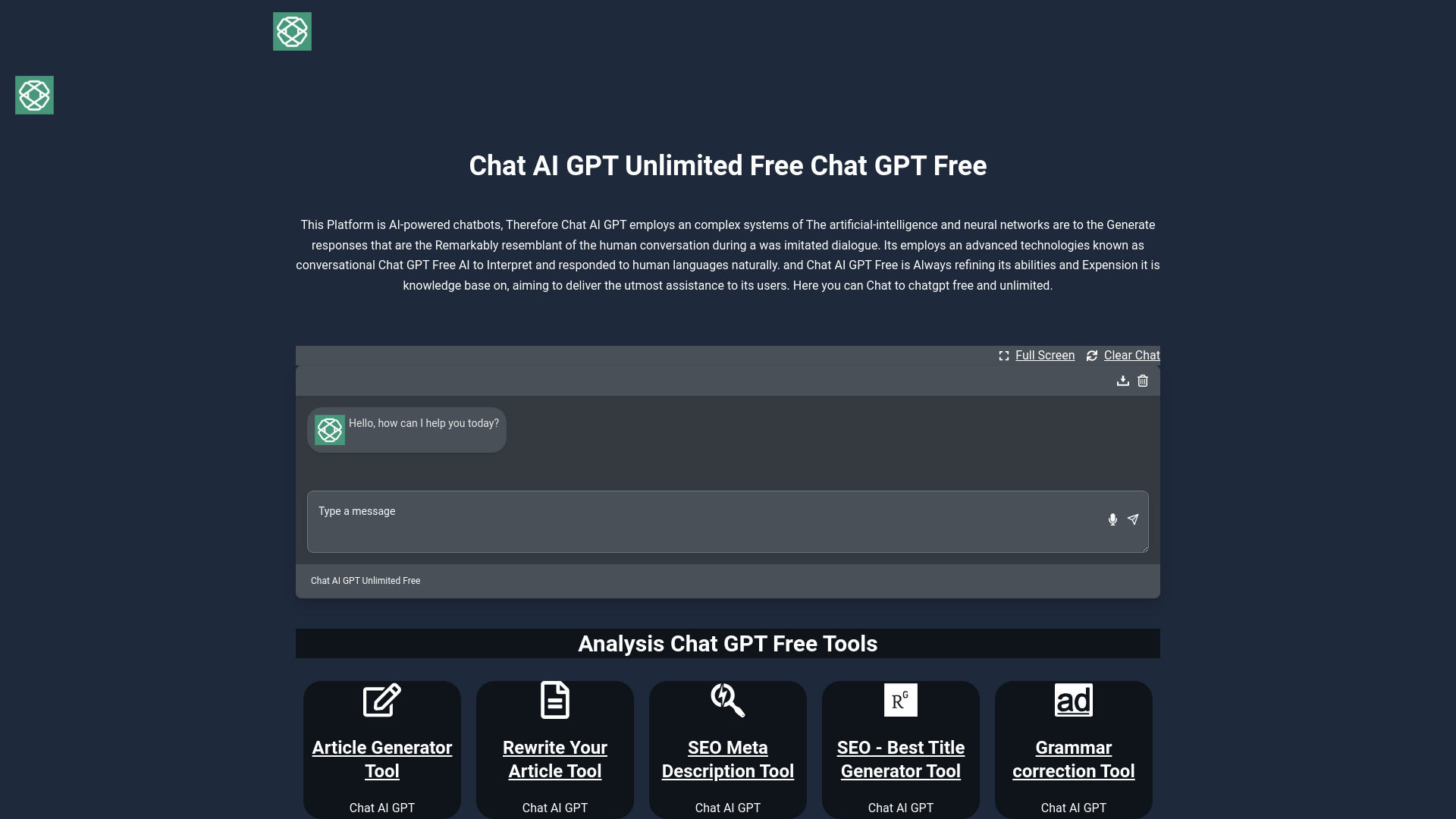 Chat AI GPT网页截图,Chat AI GPT网页快照