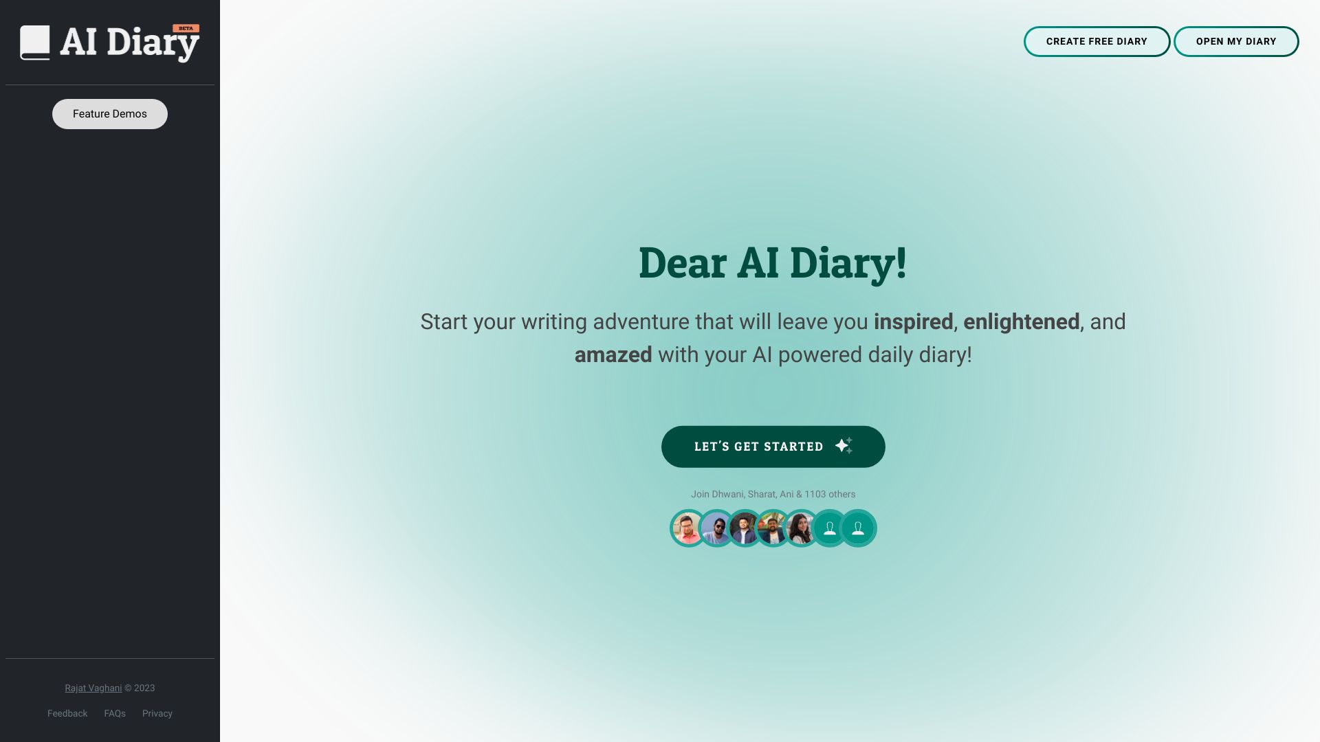 AI Diary网页截图,AI Diary网页快照
