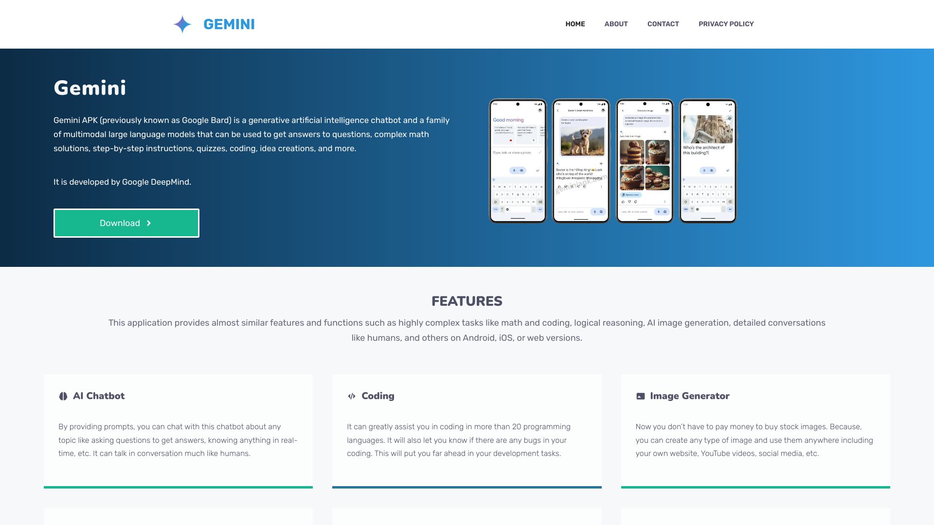 Gemini APK for Android and iOS网页截图,Gemini APK for Android and iOS网页快照