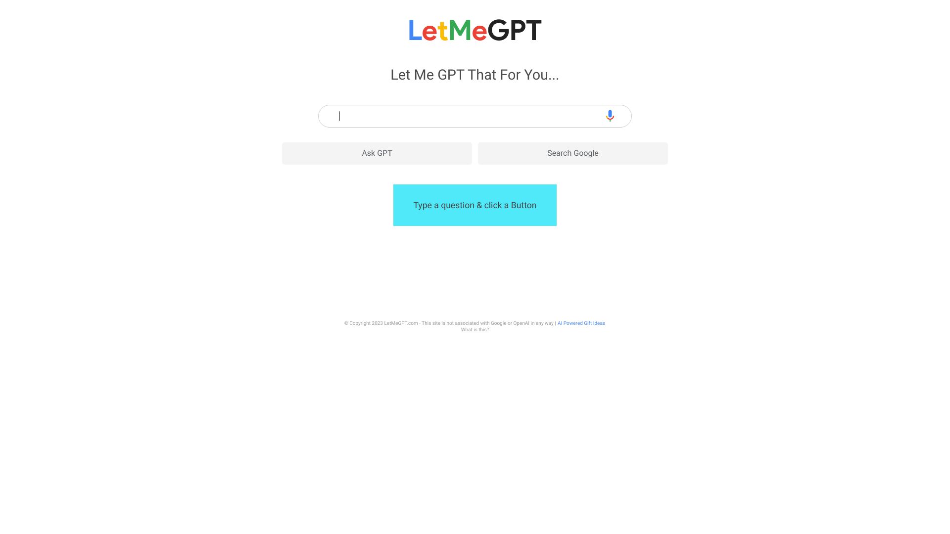 LMGTFY + GPT = LetMeGPT网页截图,LMGTFY + GPT = LetMeGPT网页快照