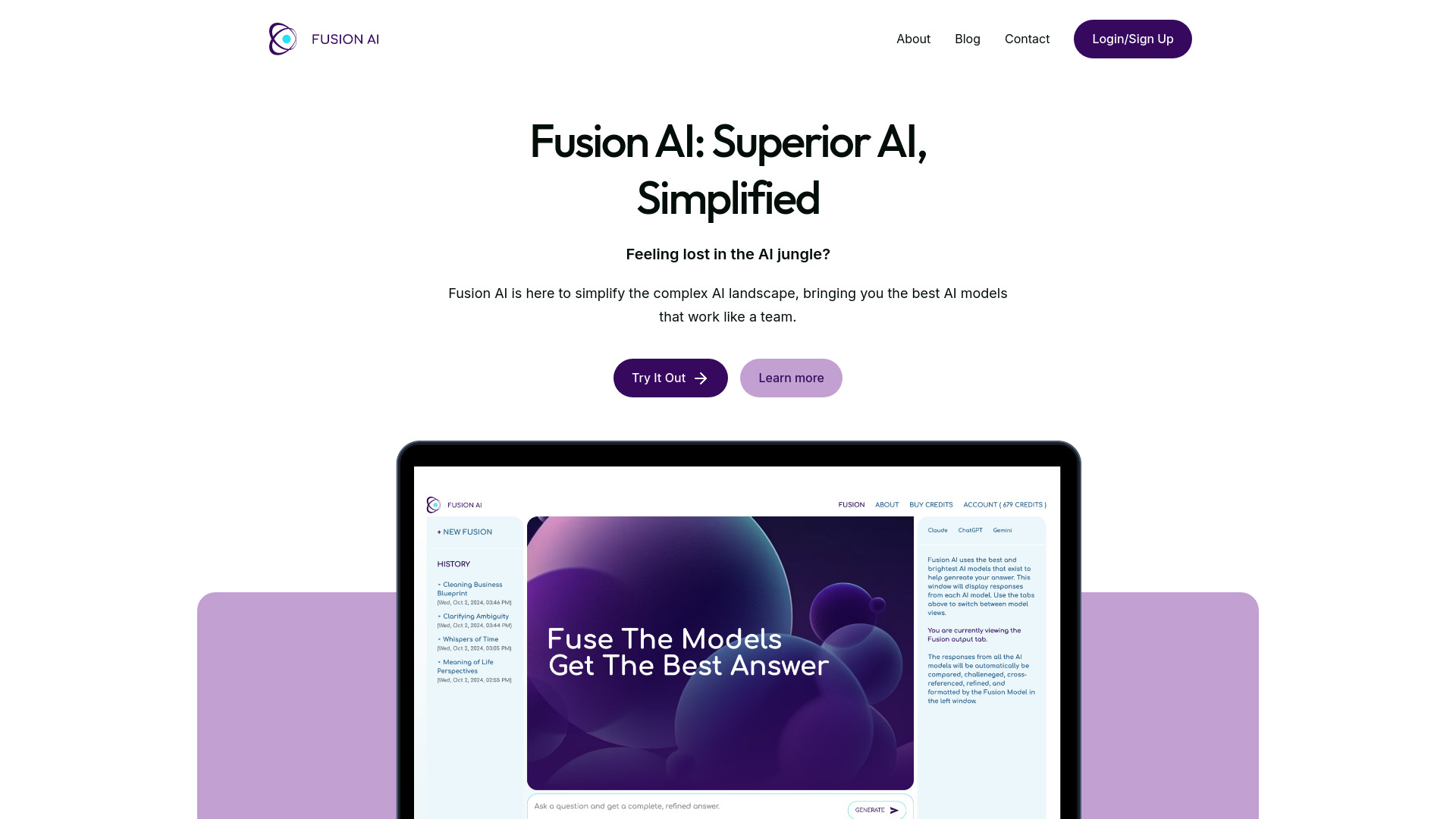 Fusion AI网页截图,Fusion AI网页快照