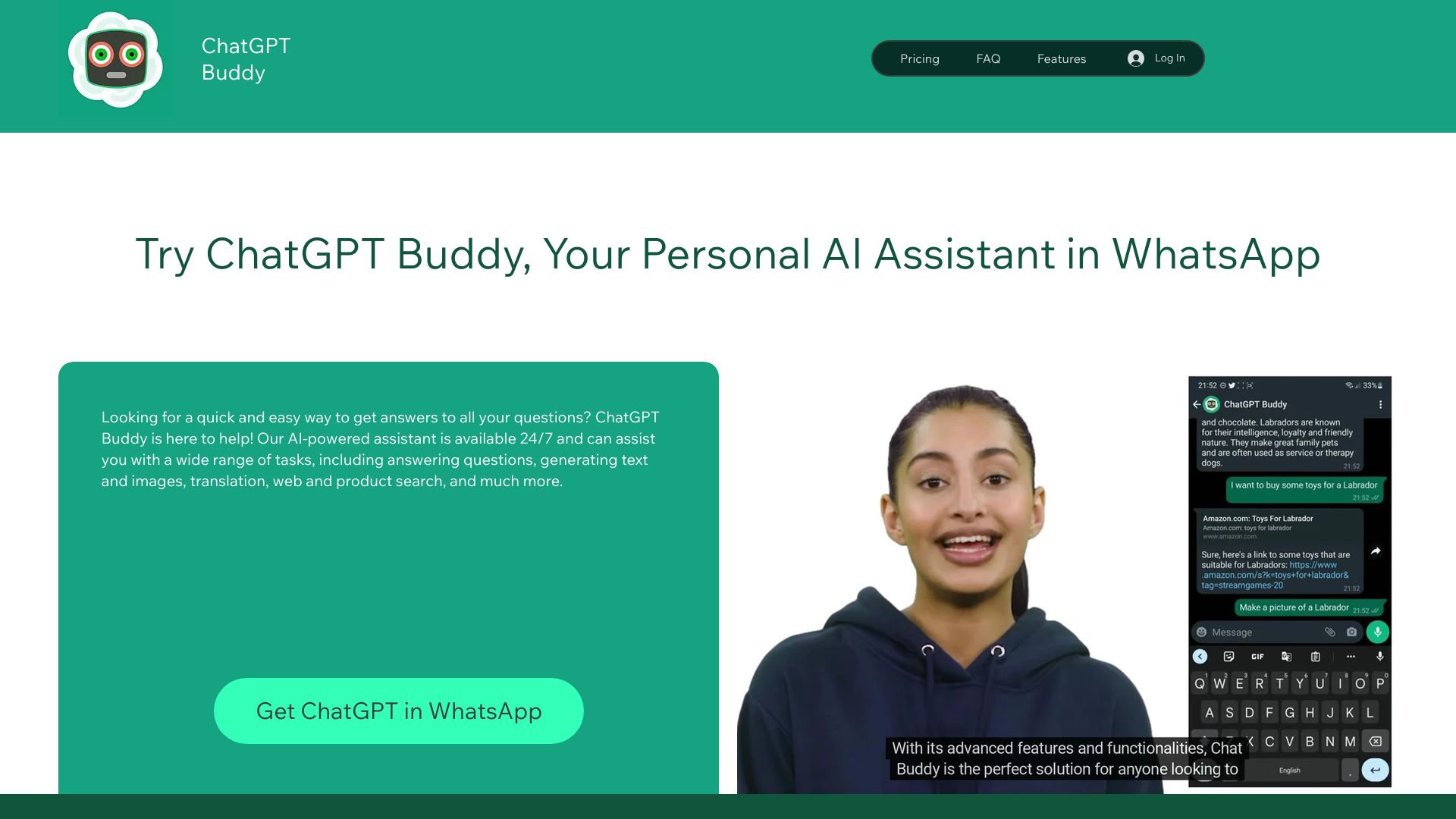 ChatGPT Buddy网页截图,ChatGPT Buddy网页快照