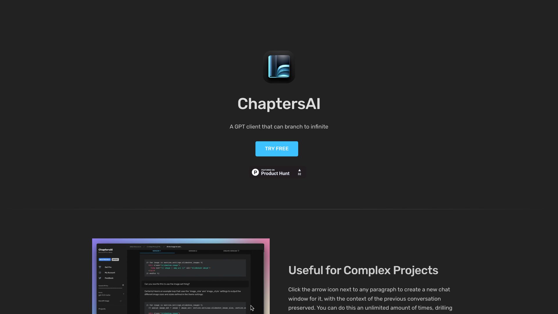 ChaptersAI网页截图,ChaptersAI网页快照