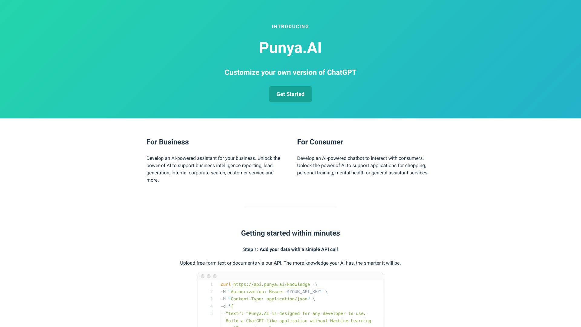 Punya AI网页截图,Punya AI网页快照