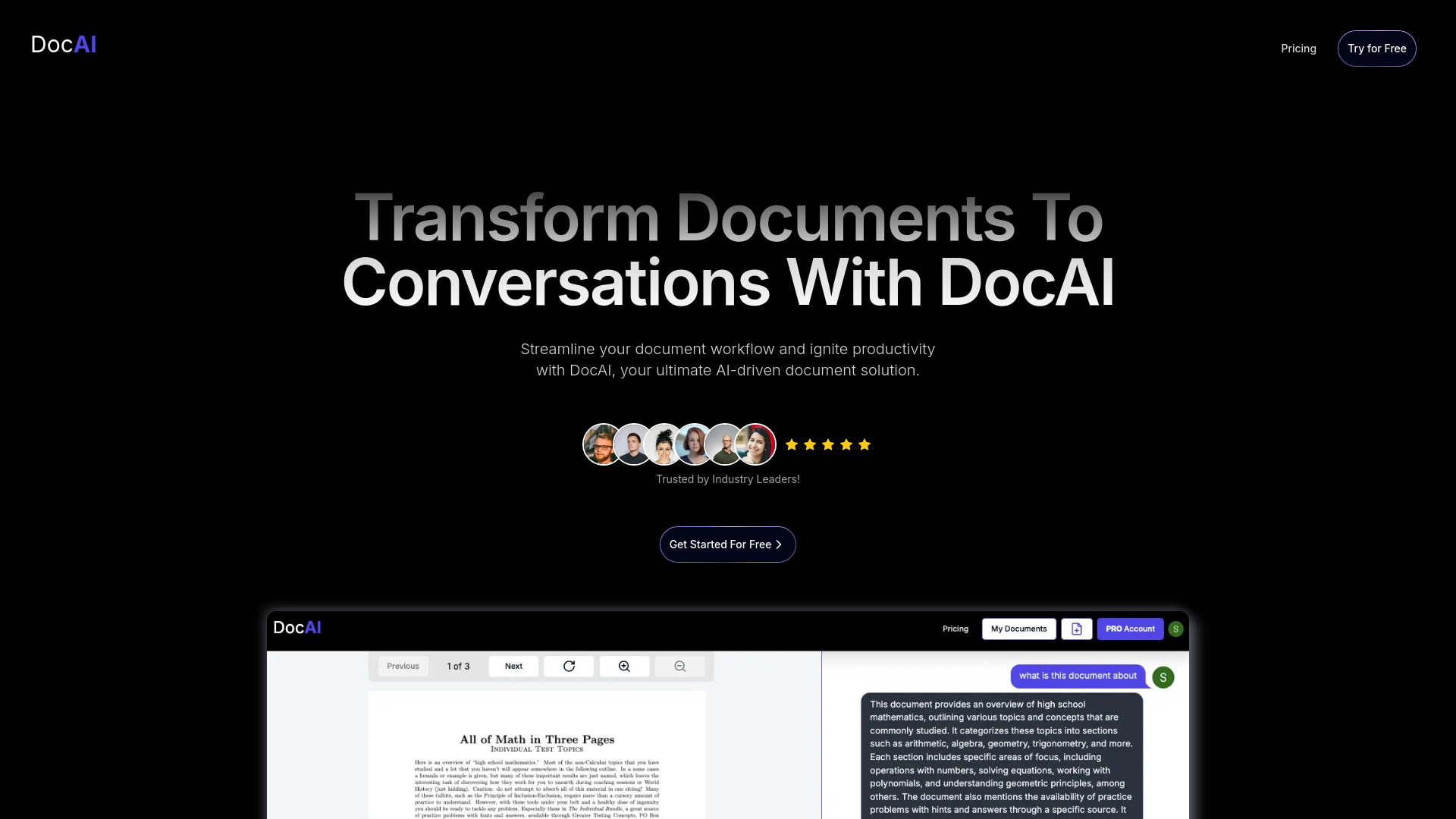 DocAI网页截图,DocAI网页快照