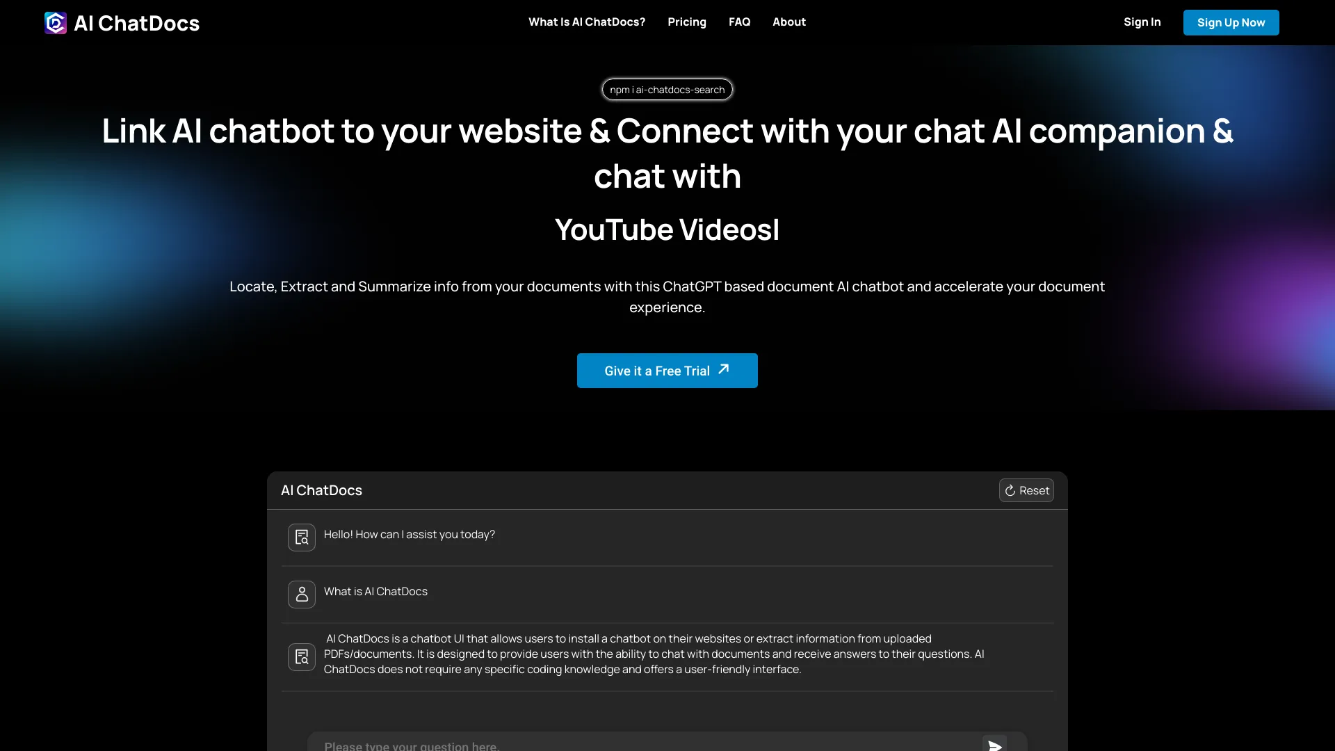 AI ChatDocs网页截图,AI ChatDocs网页快照