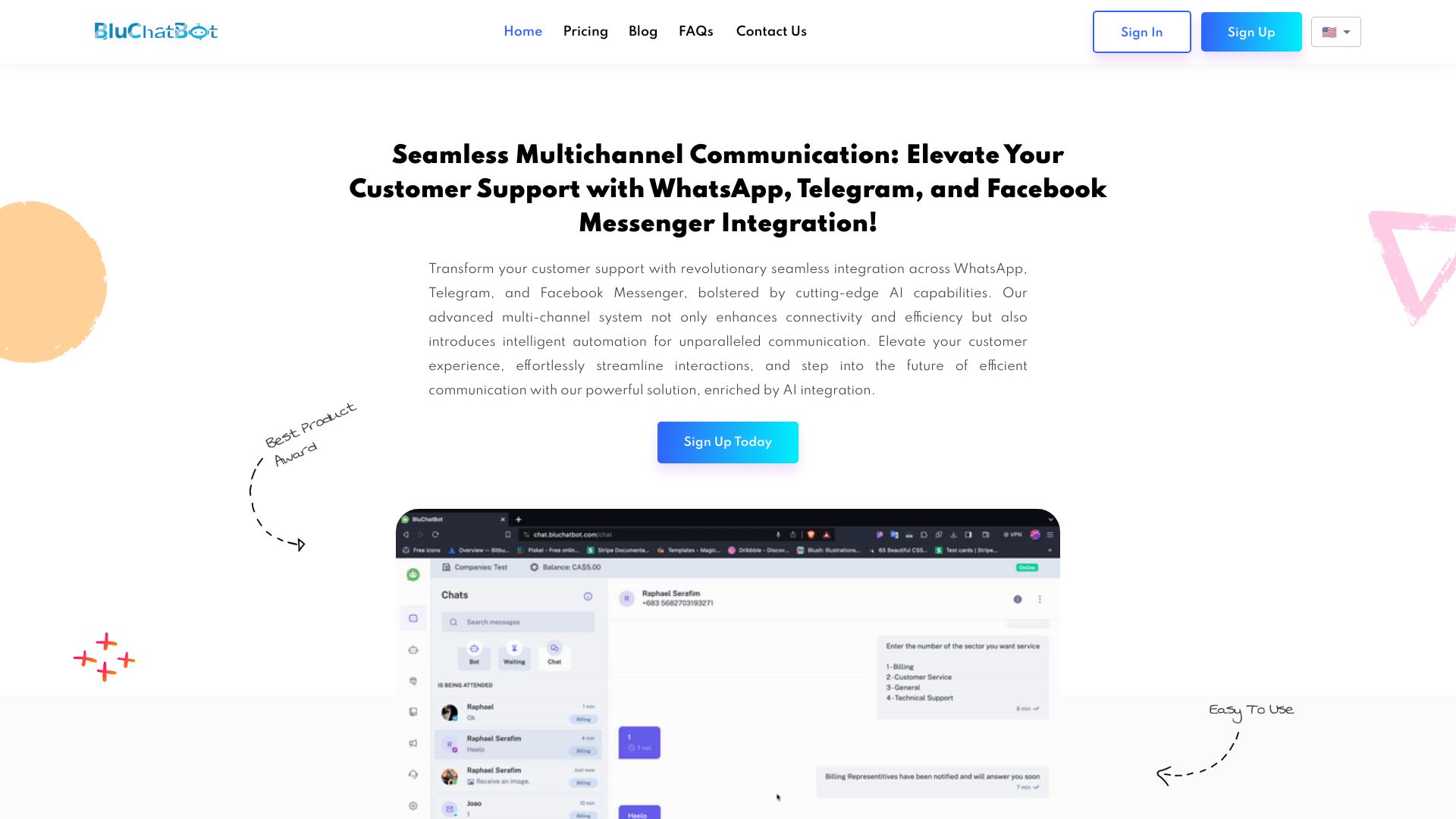 BluChatbot网页截图,BluChatbot网页快照