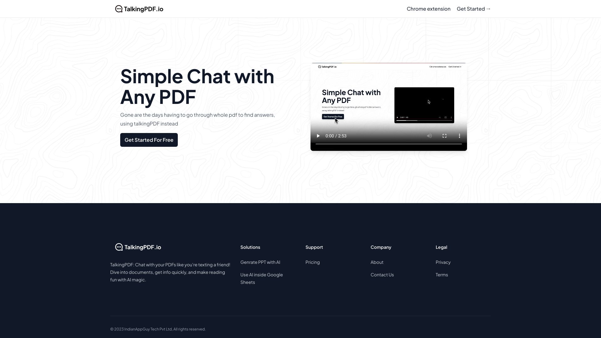 TalkingPdf.io – Chat with any PDF网页截图,TalkingPdf.io – Chat with any PDF网页快照