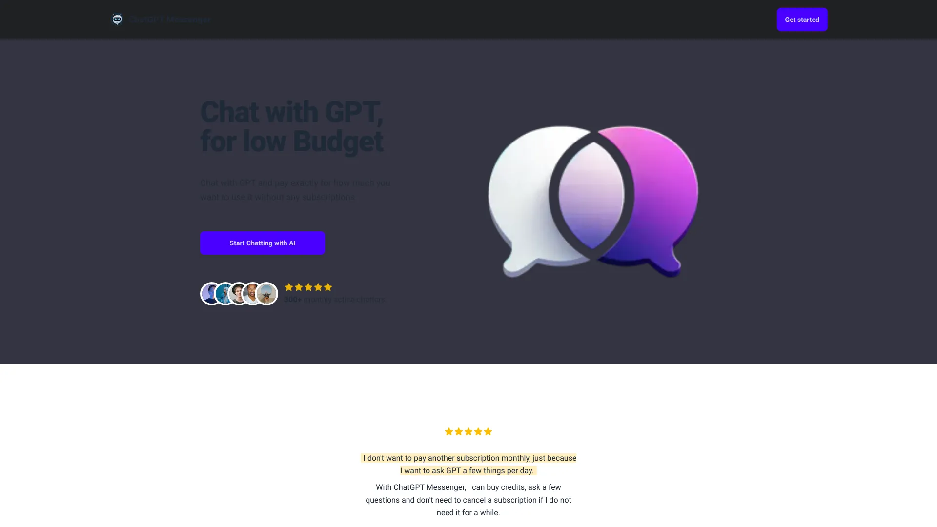 ChatGPT Messenger网页截图,ChatGPT Messenger网页快照