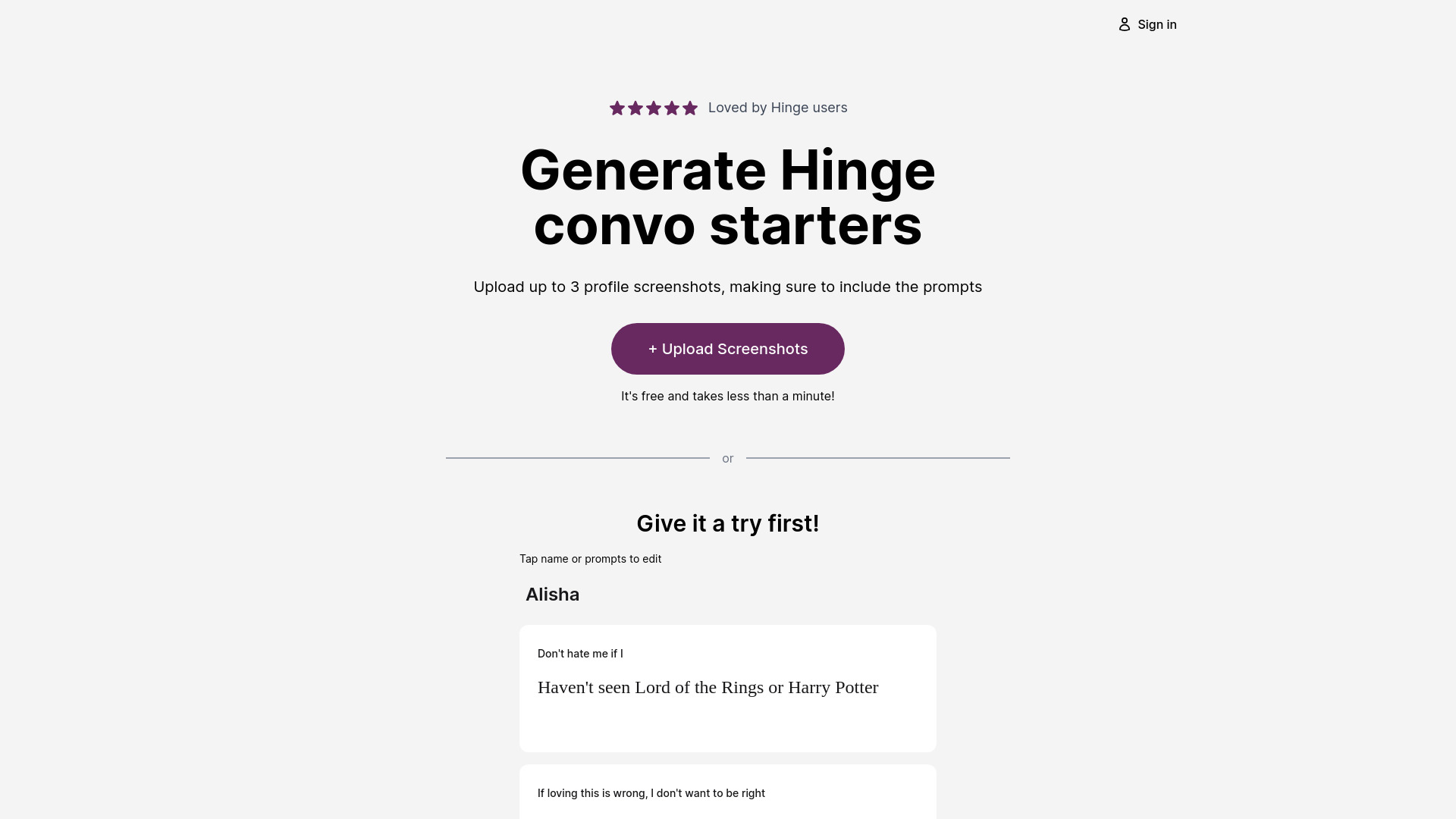 Hinge Openers网页截图,Hinge Openers网页快照