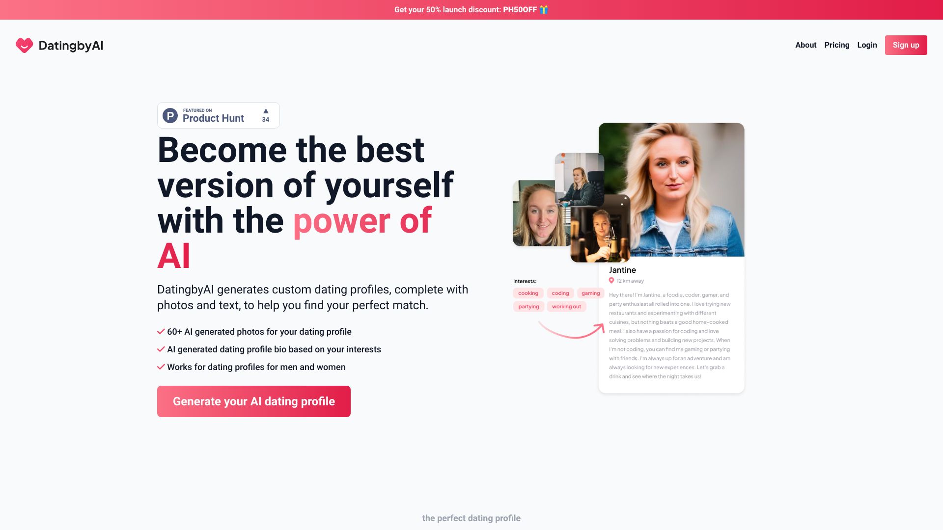 DatingbyAI网页截图,DatingbyAI网页快照