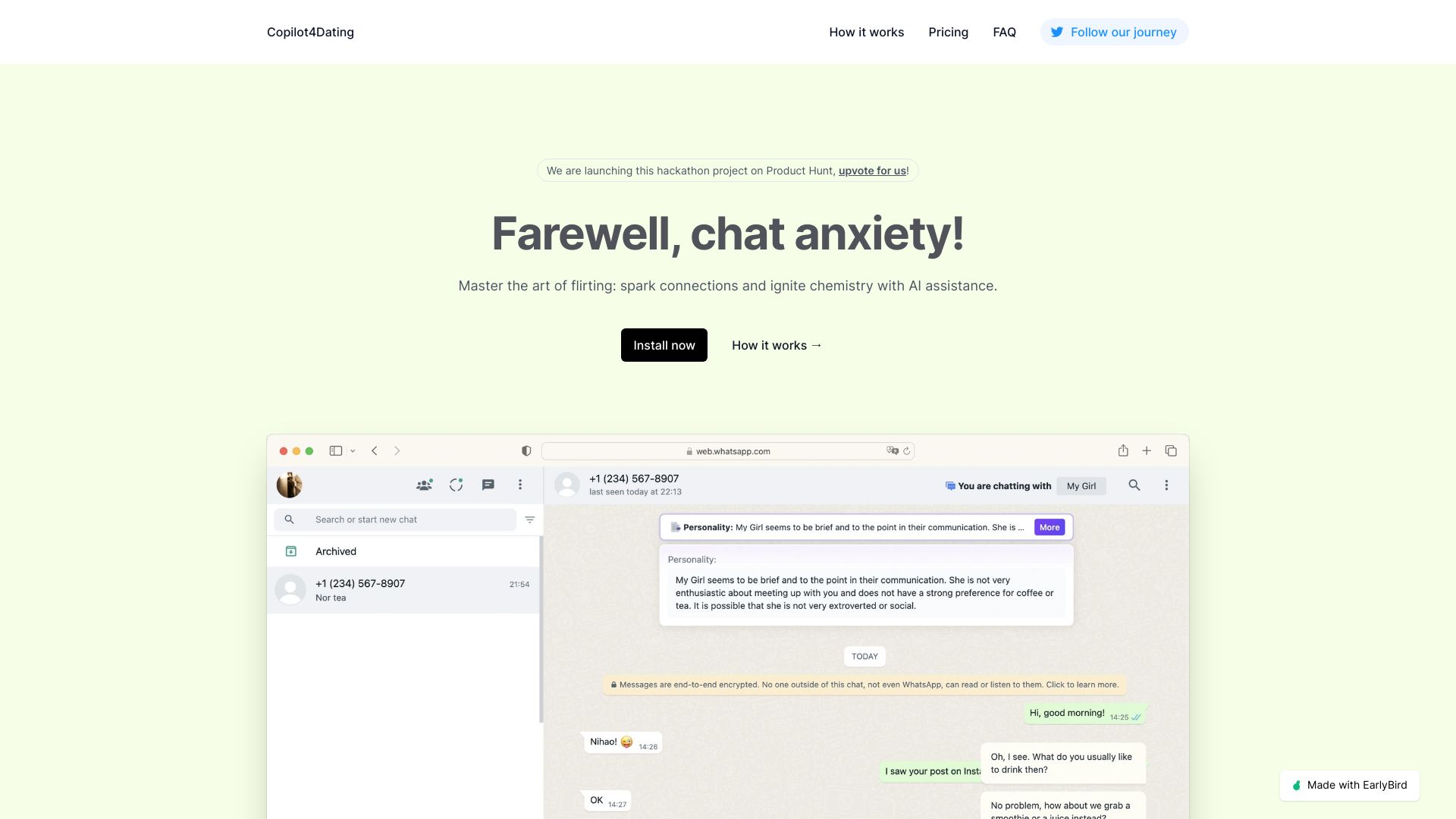 Copilot for Dating网页截图,Copilot for Dating网页快照