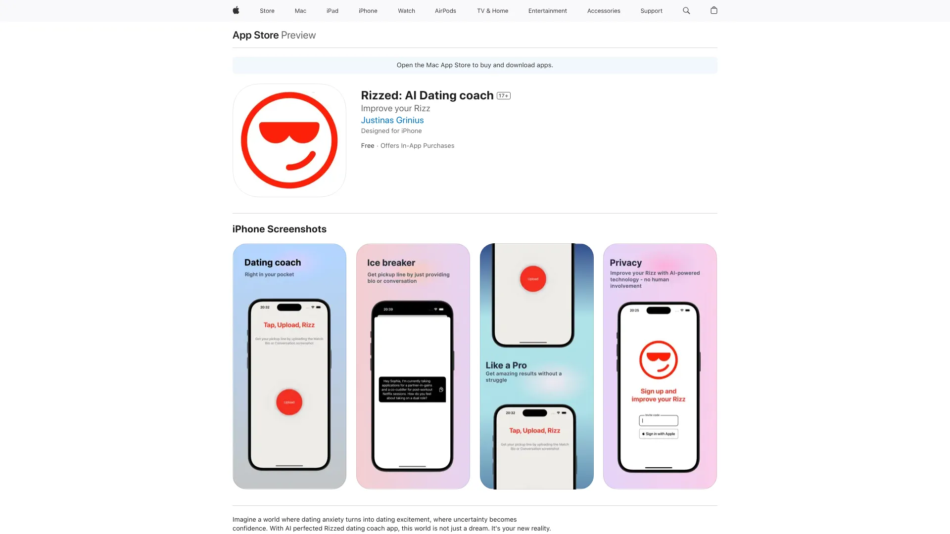 Rizzed – AI Dating coach网页截图,Rizzed – AI Dating coach网页快照