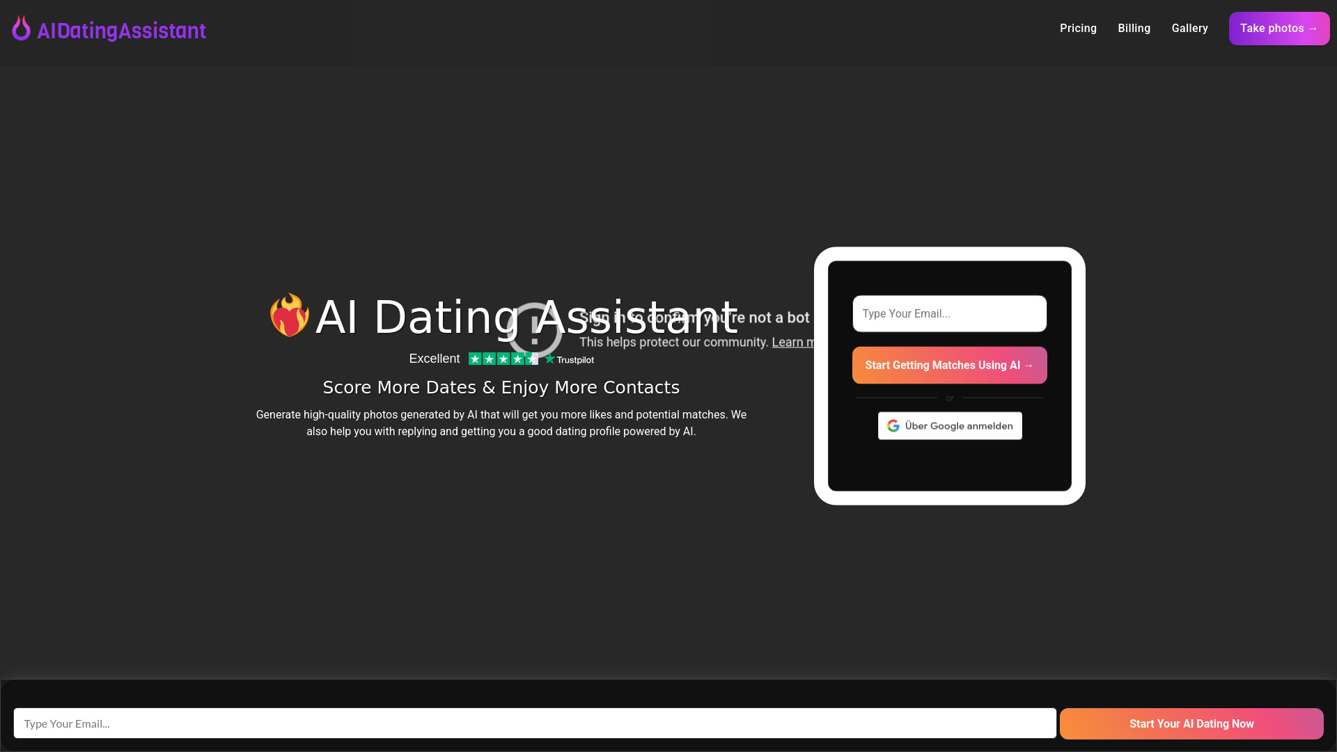 AI Dating Assistant网页截图,AI Dating Assistant网页快照