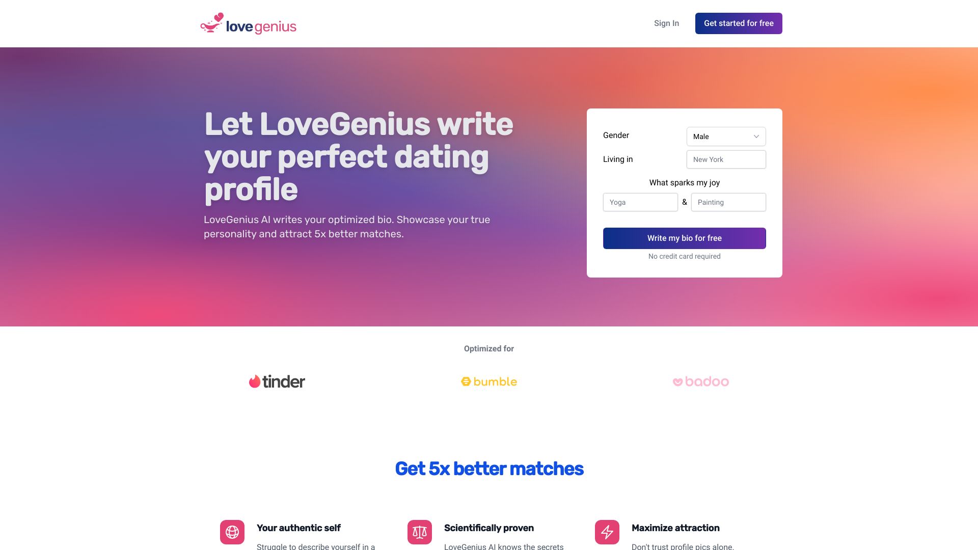 LoveGenius网页截图,LoveGenius网页快照