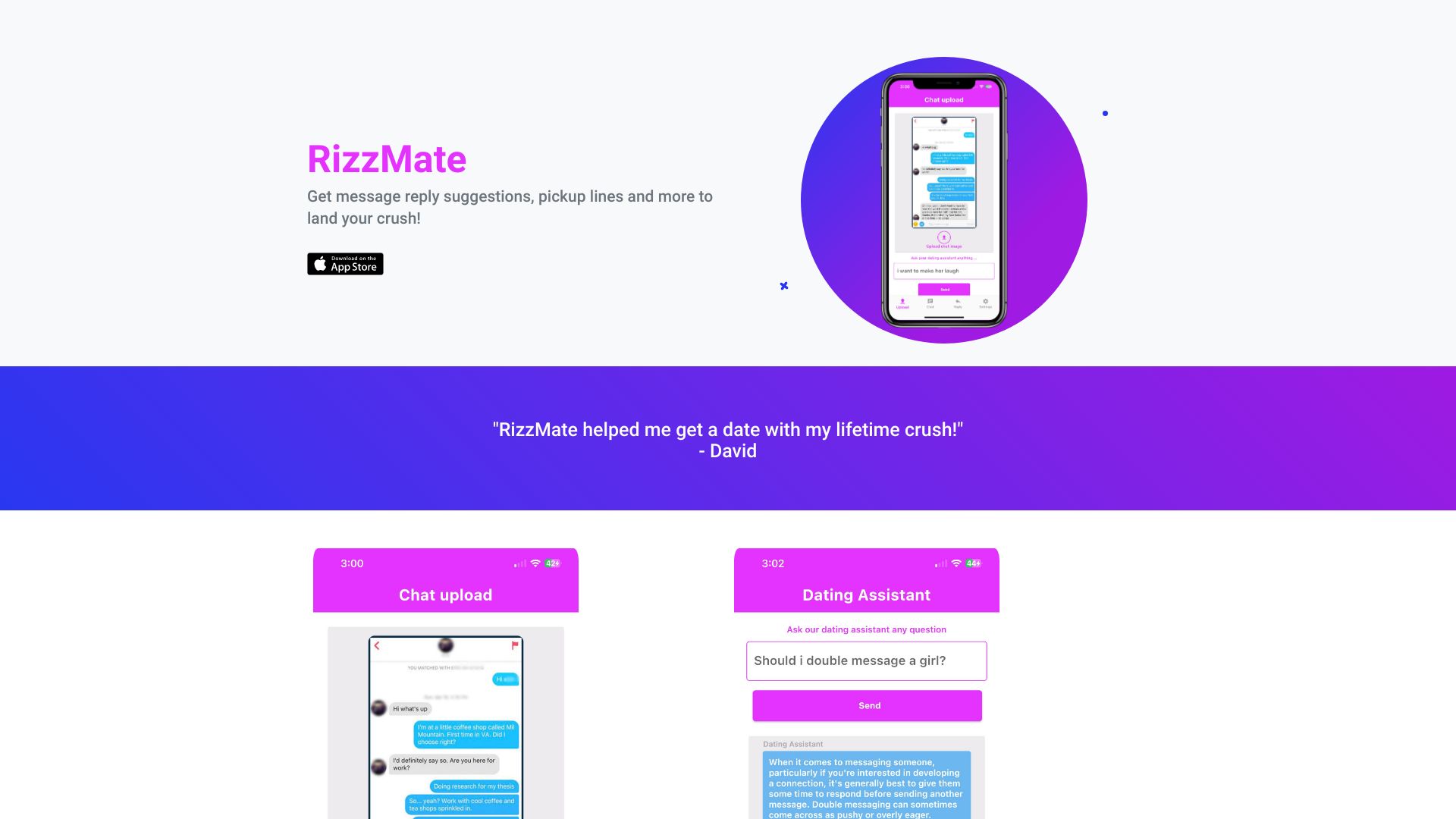 RizzMate网页截图,RizzMate网页快照