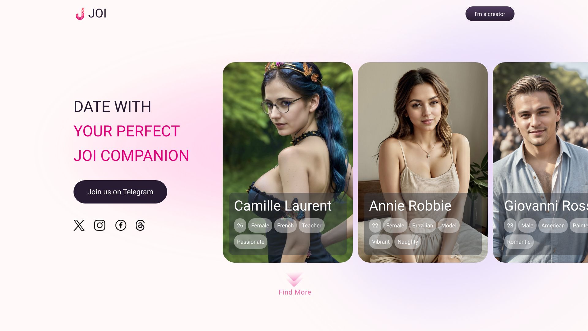 JOI AI Companion网页截图,JOI AI Companion网页快照