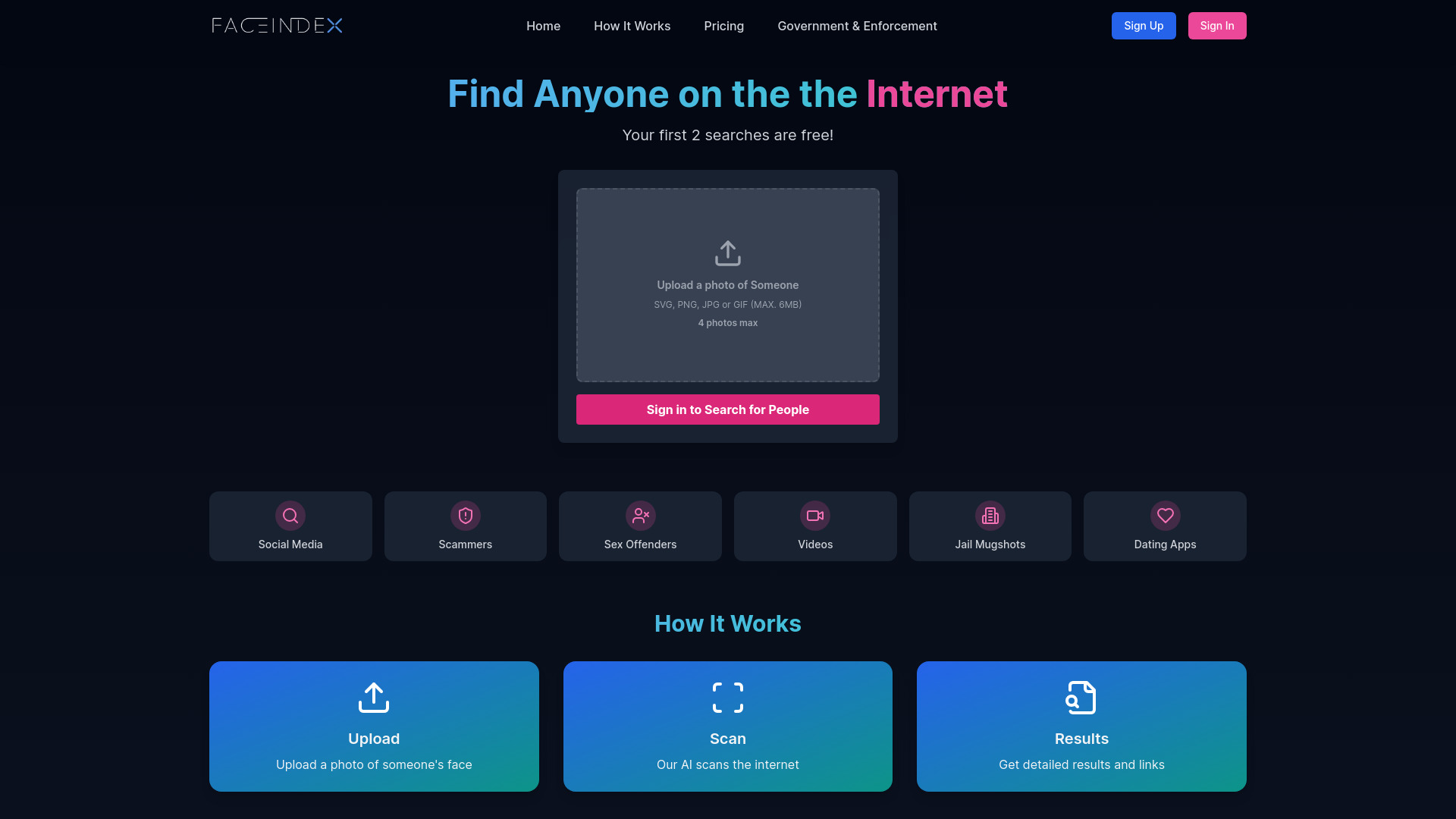 Face Index网页截图,Face Index网页快照