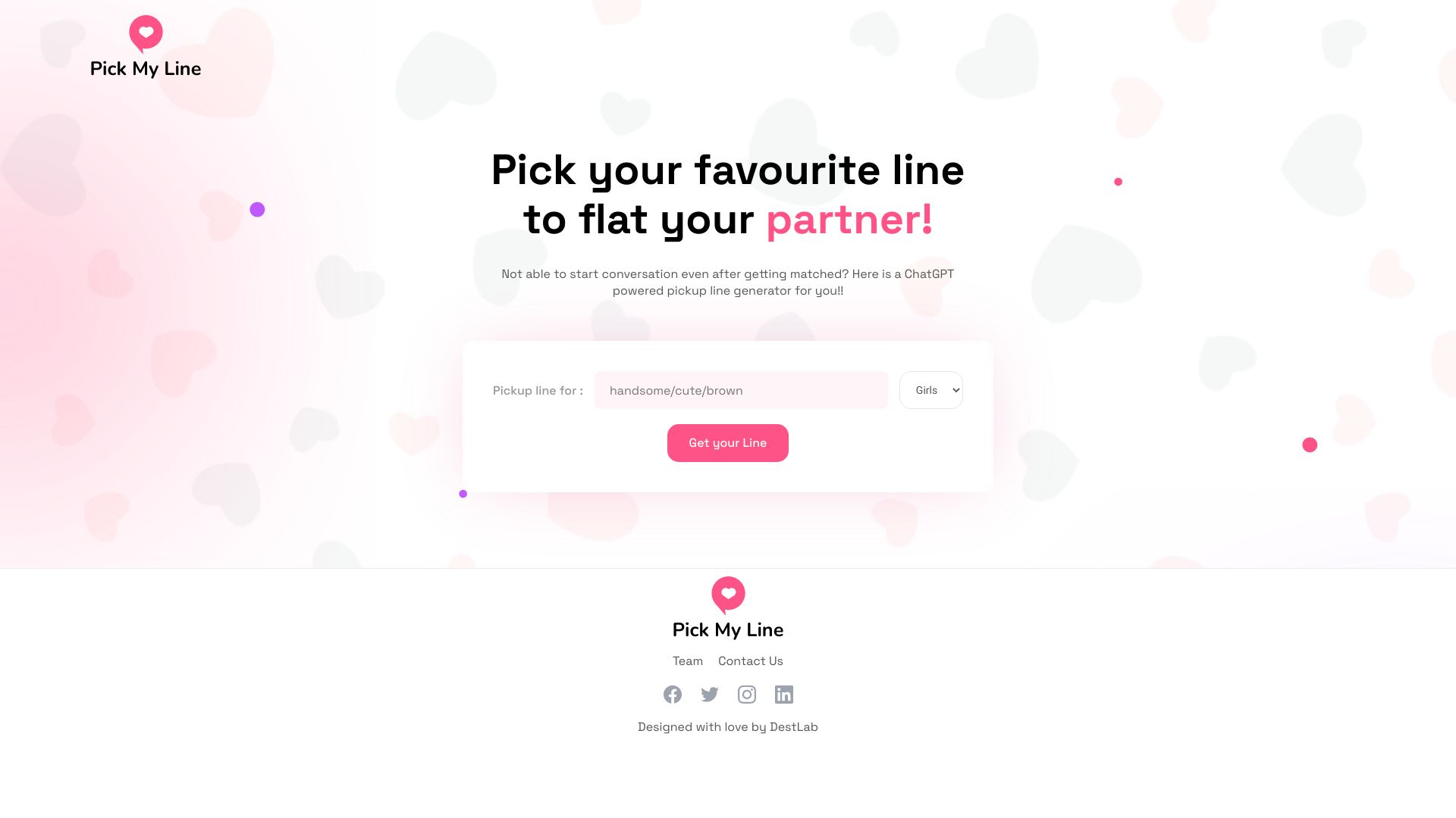 PickMyLine网页截图,PickMyLine网页快照