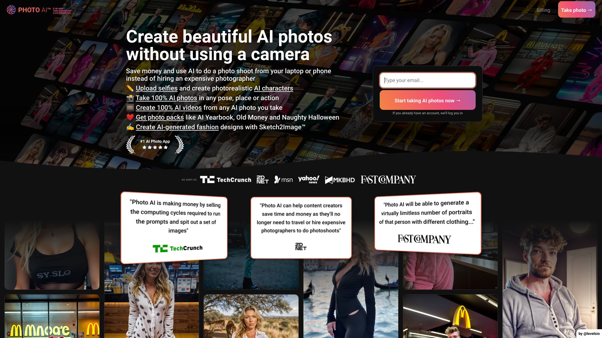 AI Photo Generator | Photo AI网页截图,AI Photo Generator | Photo AI网页快照